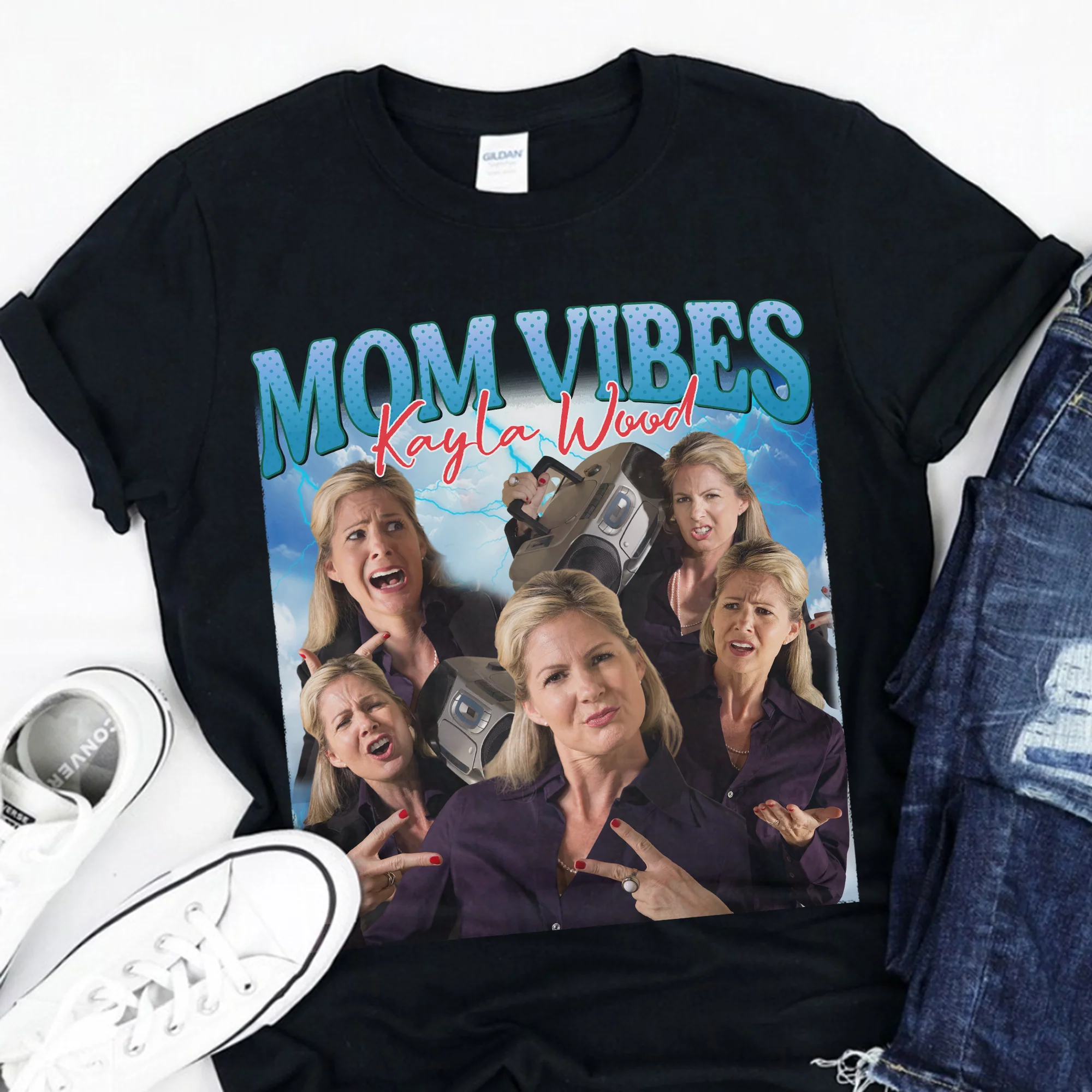 Custom Photo Mom Vibes - Personalized Cool Moms Club Retro Style Dark Shirt CH07 895344 - Image 4