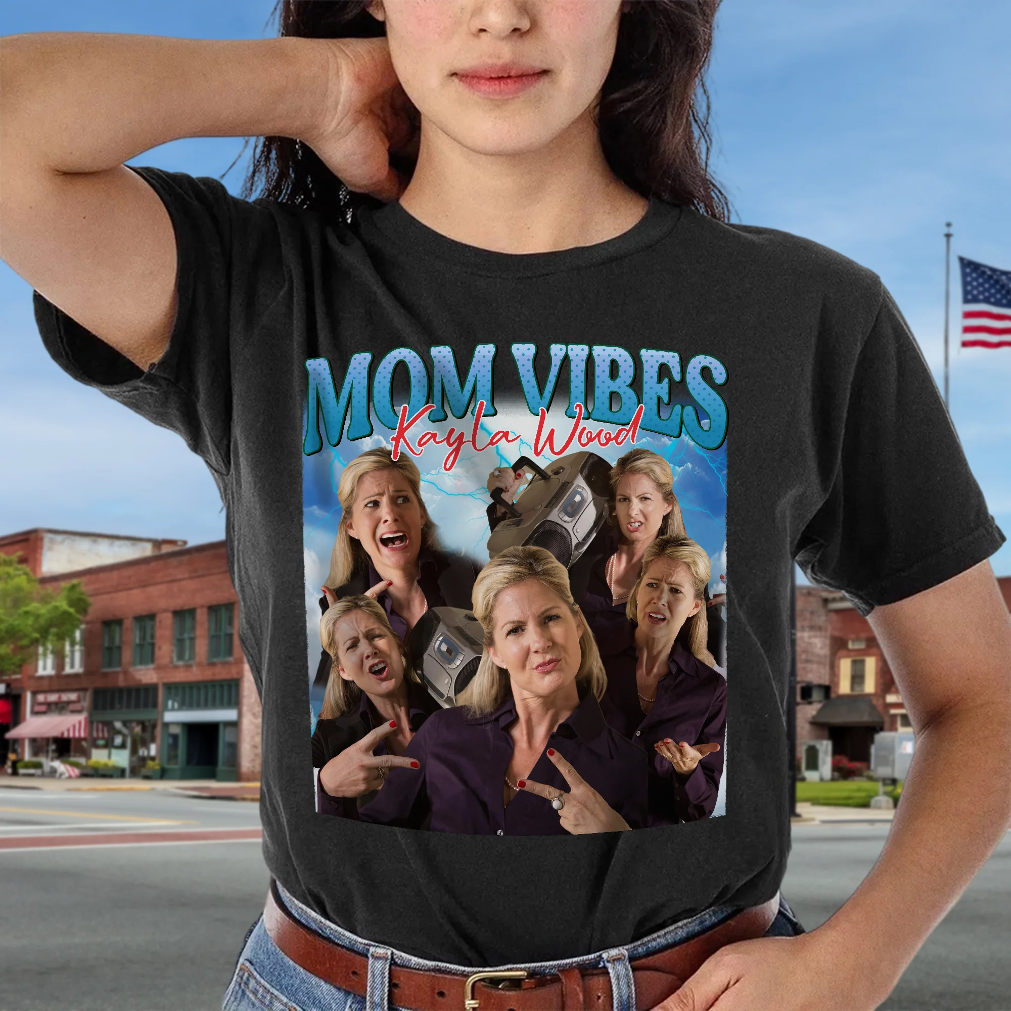 Custom Photo Mom Vibes - Personalized Cool Moms Club Retro Style Dark Shirt CH07 895344 - Image 6