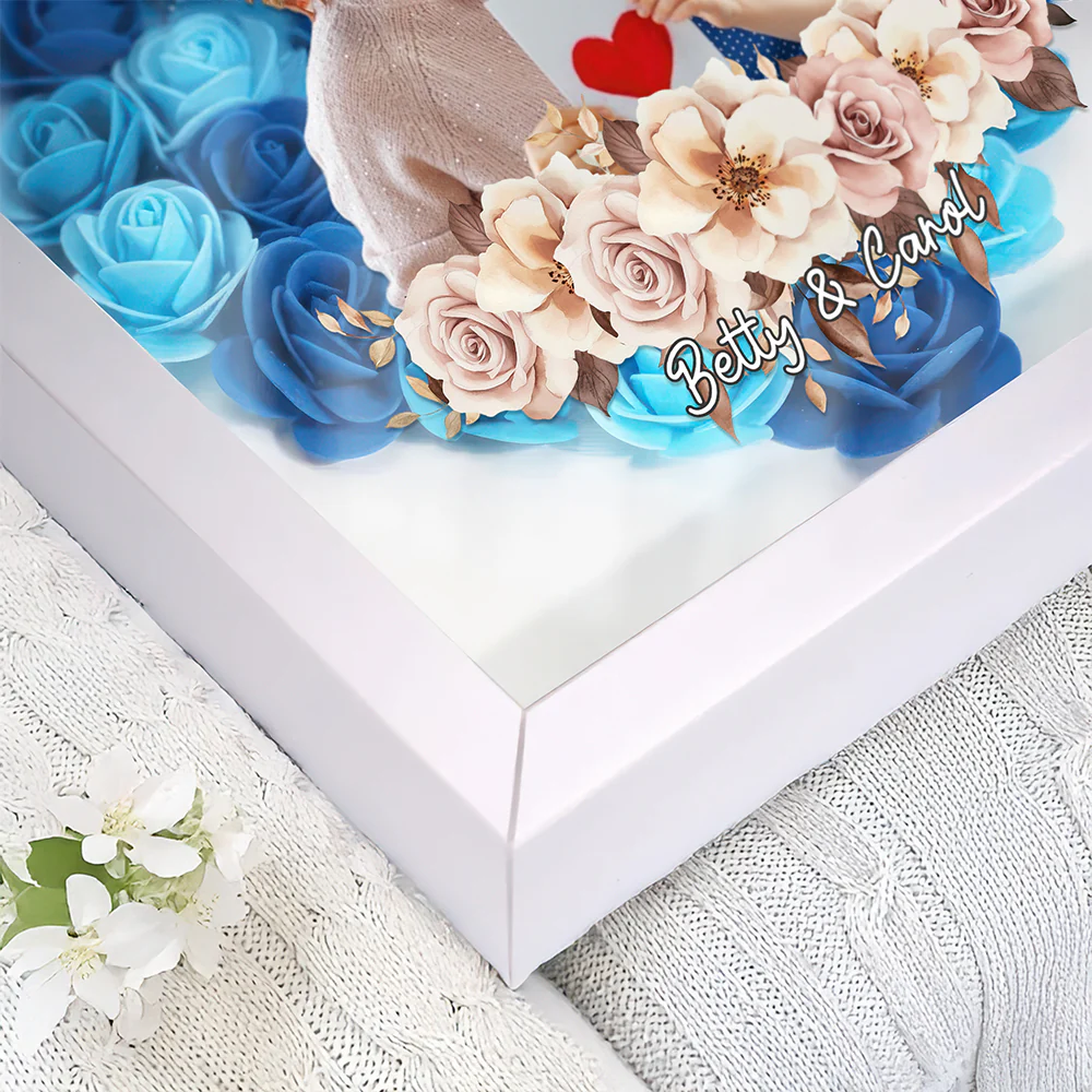 Custom Photo Mother And Daughter Forever Linked Together Personalized Flower Shadow Box  Mother's Day Gift CH07 895470 - Image 6