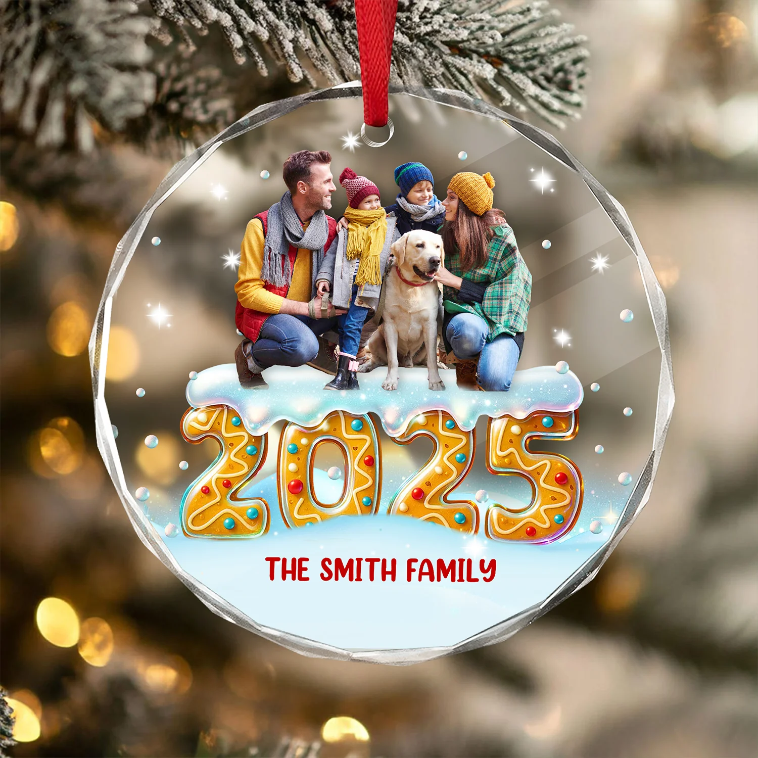 Custom Photo Our Kind Of Merry Family Glass Ornament Gift For Christmas CH07 899986 - Image 2