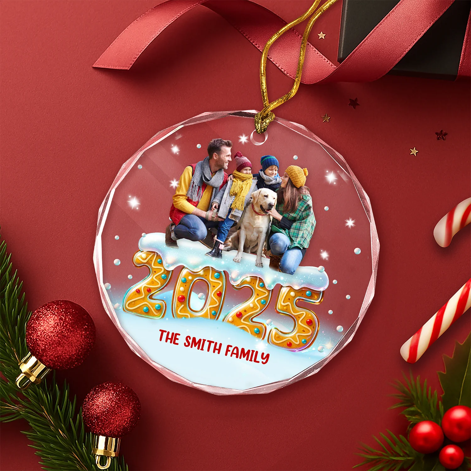 Custom Photo Our Kind Of Merry Family Glass Ornament Gift For Christmas CH07 899986 - Image 3
