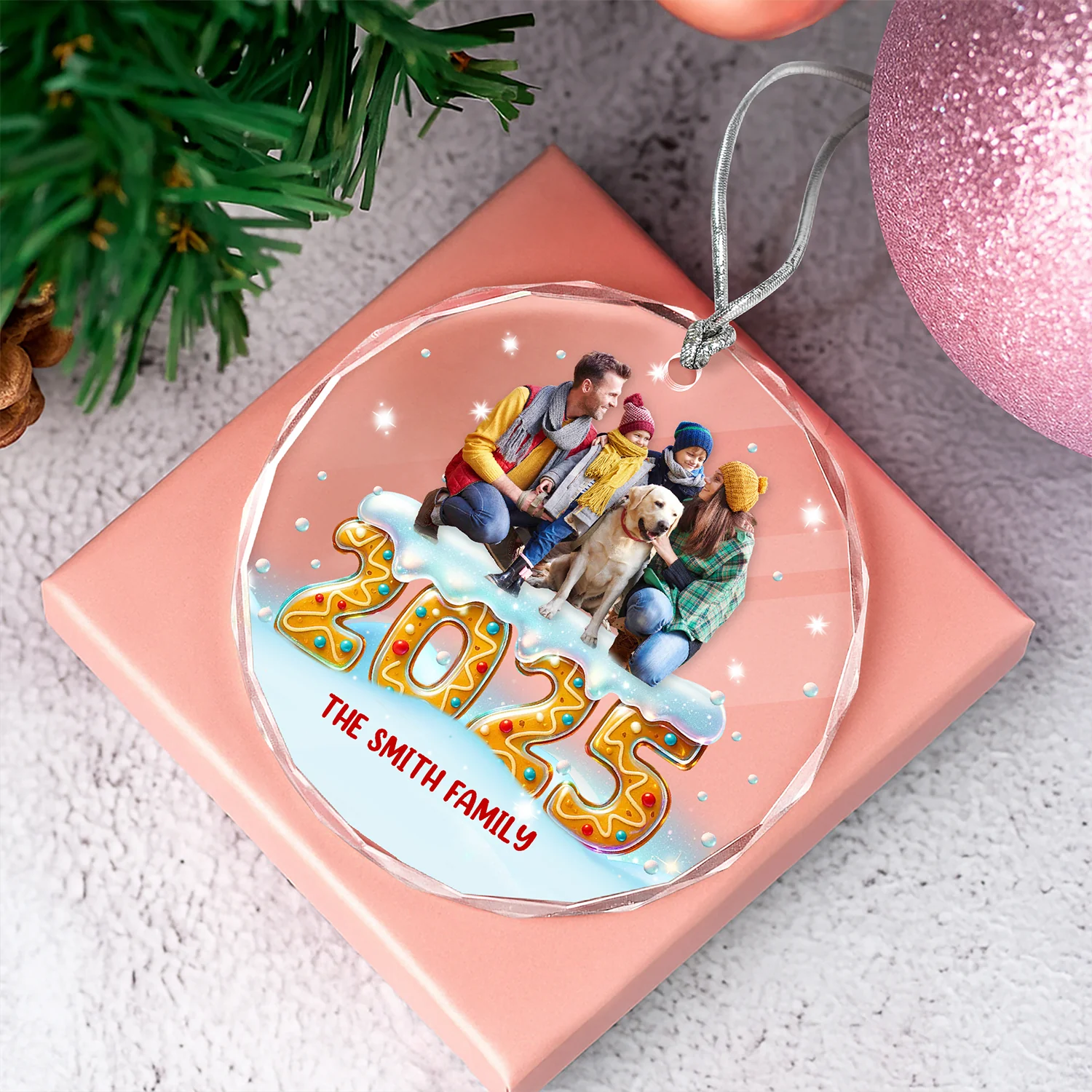 Custom Photo Our Kind Of Merry Family Glass Ornament Gift For Christmas CH07 899986 - Image 5