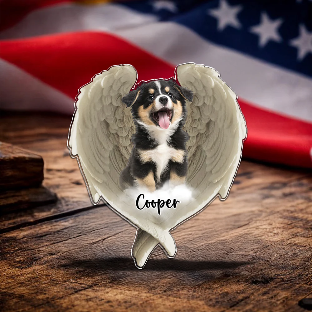 Custom Photo Pet Within Angel Wings Memorial Dog Cat Acrylic Pin CH07 911108 - Image 7