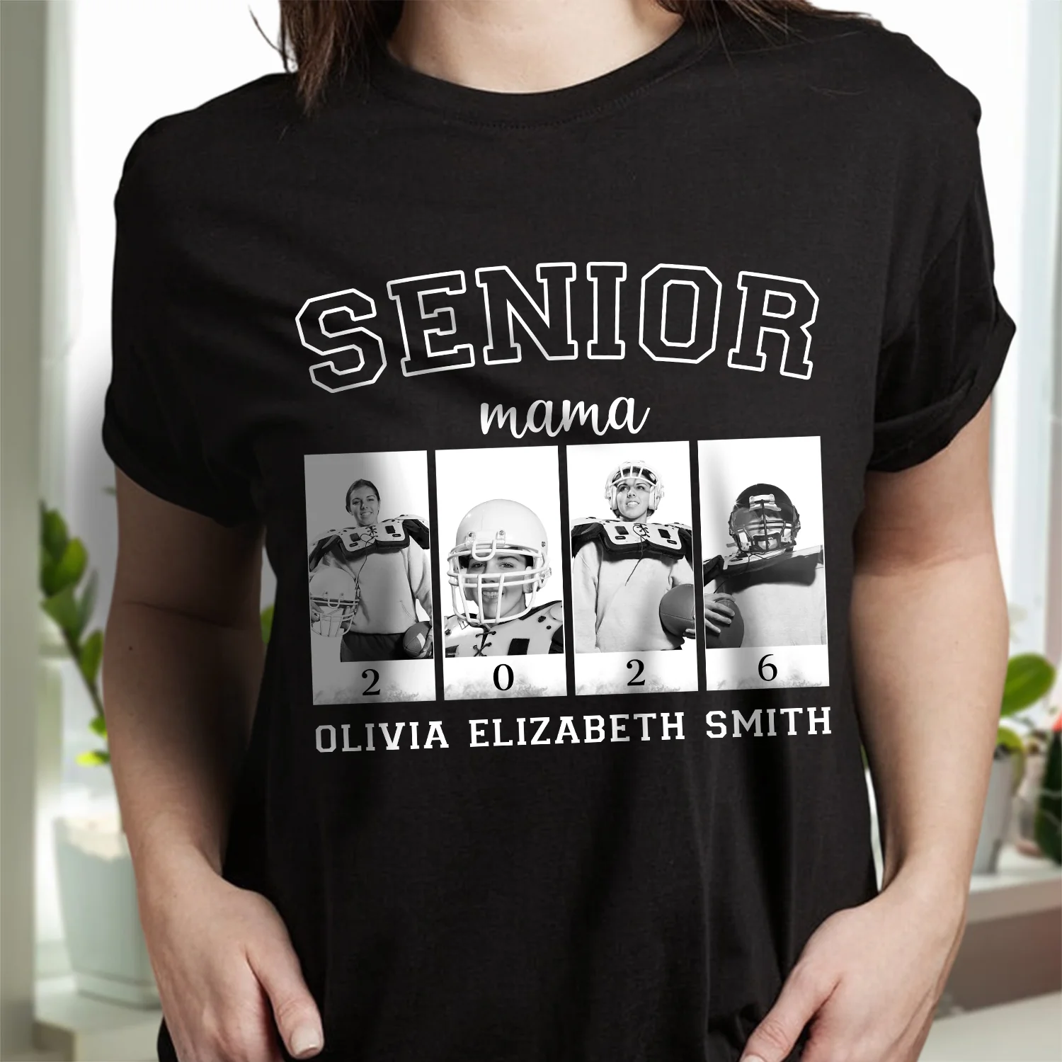 Custom Photo Senior Football Mama Dark Shirt Gifts For Football Mom, Football Lover CH07 899446 - Image 3