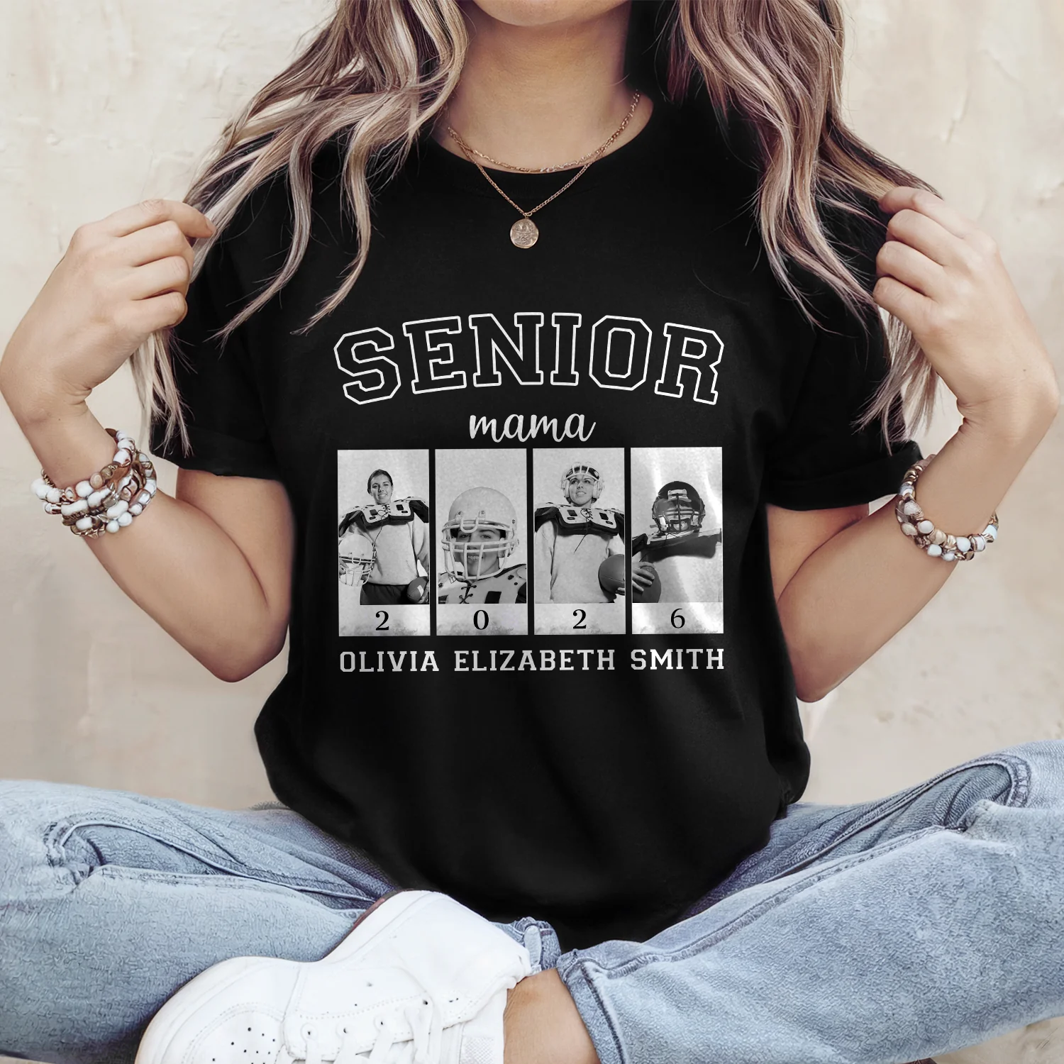 Custom Photo Senior Football Mama Dark Shirt Gifts For Football Mom, Football Lover CH07 899446 - Image 6