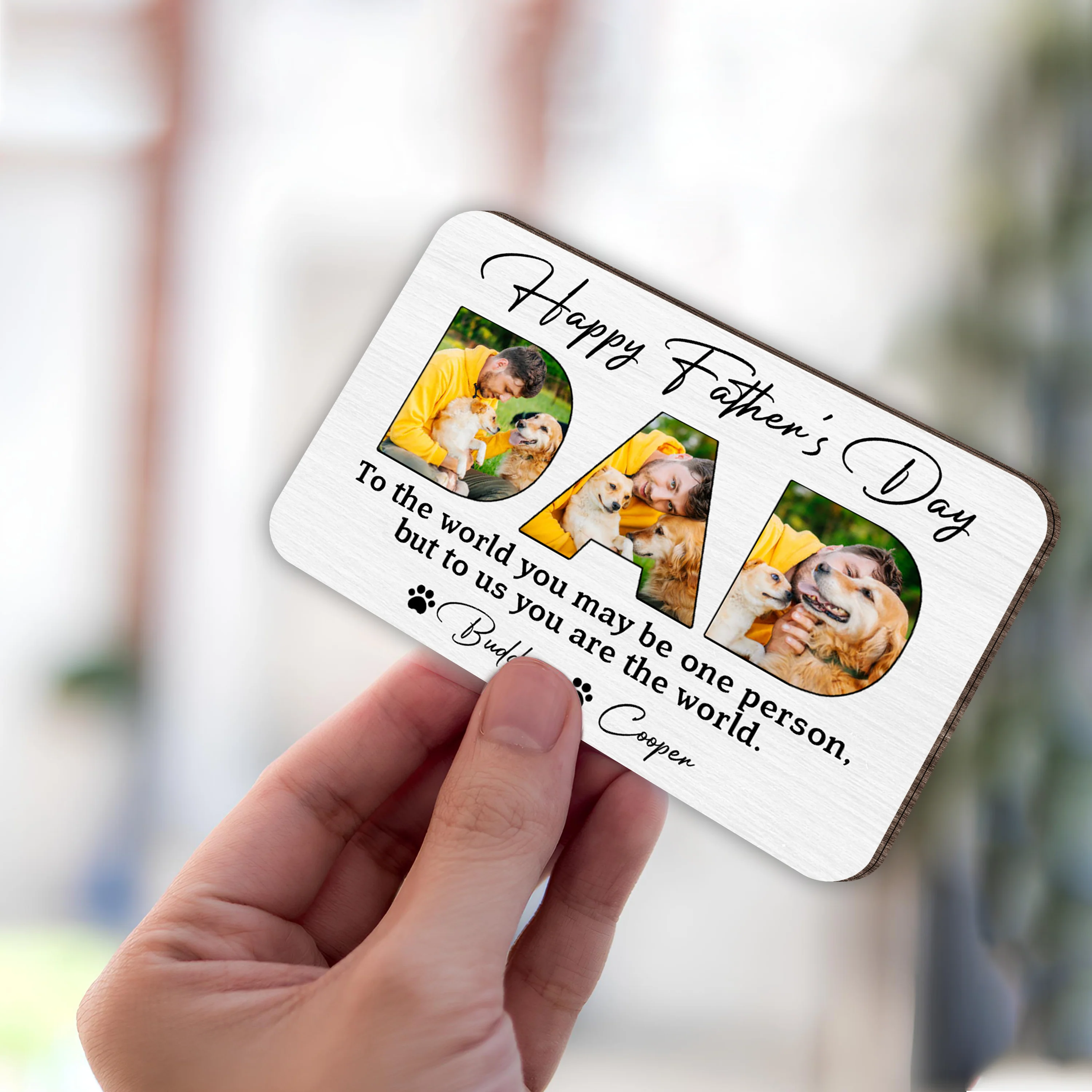 Custom Photo Dad To Me You Are The World Car Visor Clip CH07 895948 - Image 4