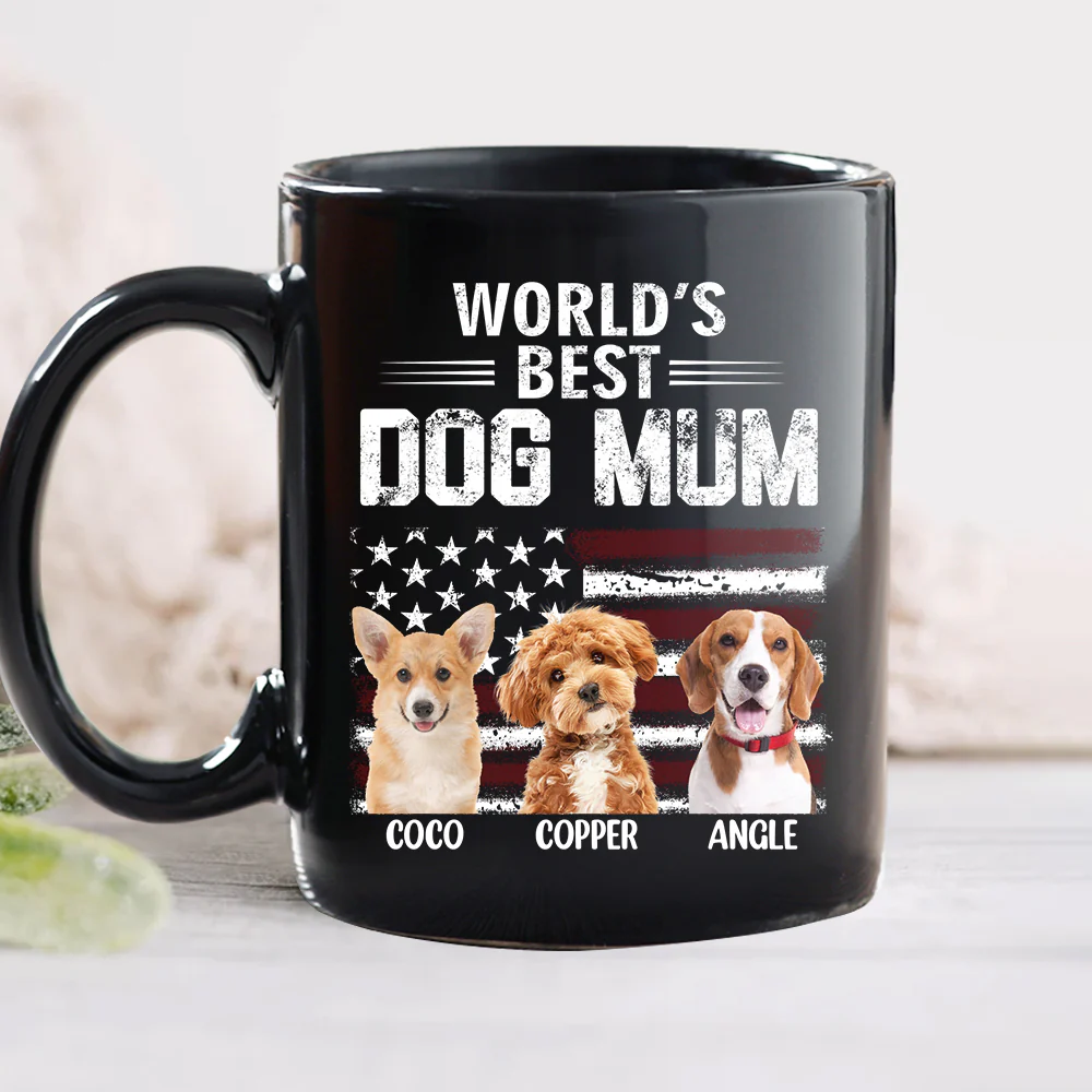 Custom Photo World's Best Dog Dad - Personalized Black Mug Gift For Dog Lovers CH07 895938 - Image 4