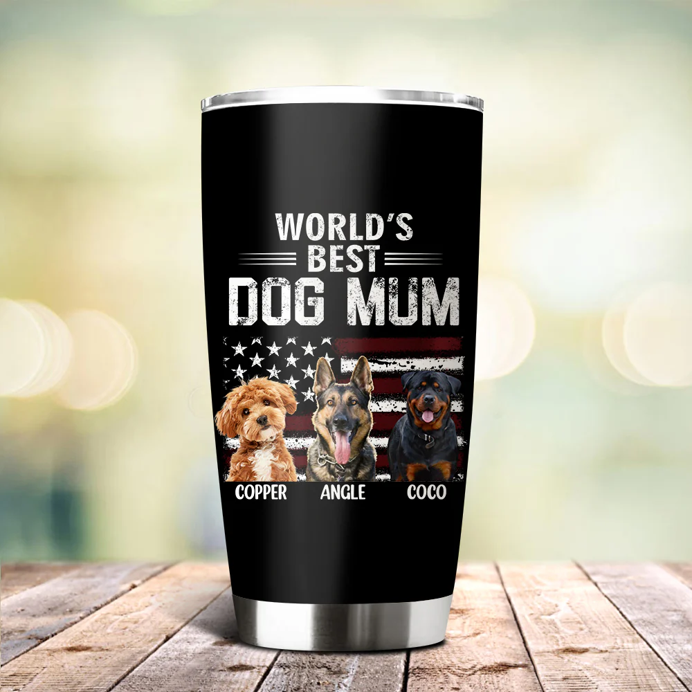 Custom Photo World's Best Dog Dad - Personalized Fat Tumbler Gift For Dog Lovers CH07 895980 - Image 3