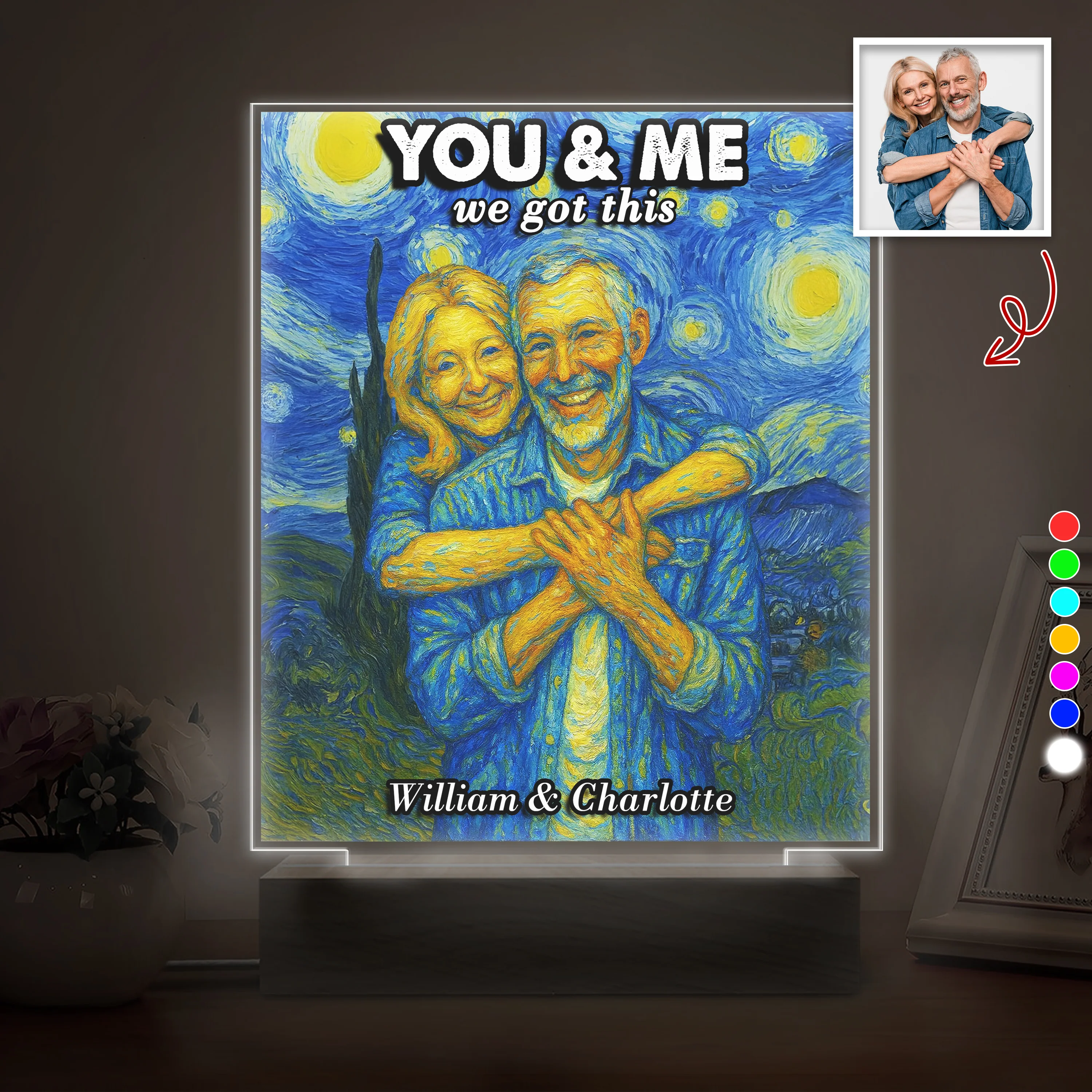 Custom Photo You And Me We Got This Under Starry Night - Personalized Led Night Light CH07 896542 - Image 2