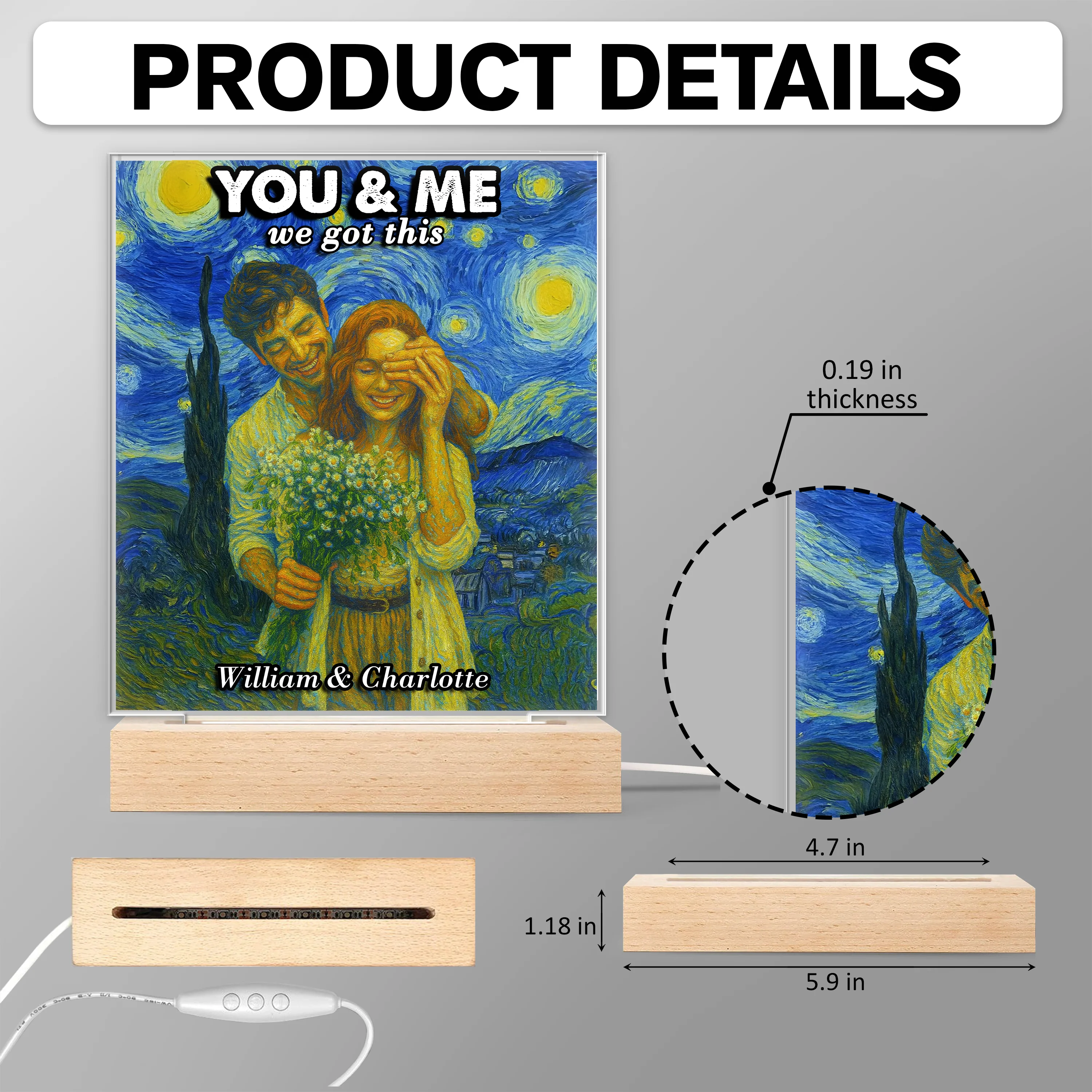 Custom Photo You And Me We Got This Under Starry Night - Personalized Led Night Light CH07 896542 - Image 6