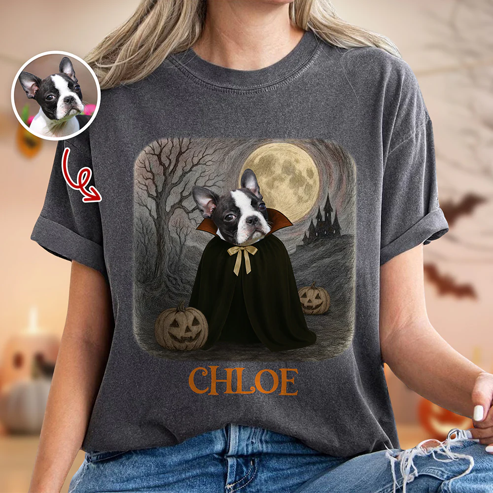 Custom Spooky Cute Dog Halloween Comfort Color Shirt Personalized Dog Lover Gift CH07 899624 - Image 2