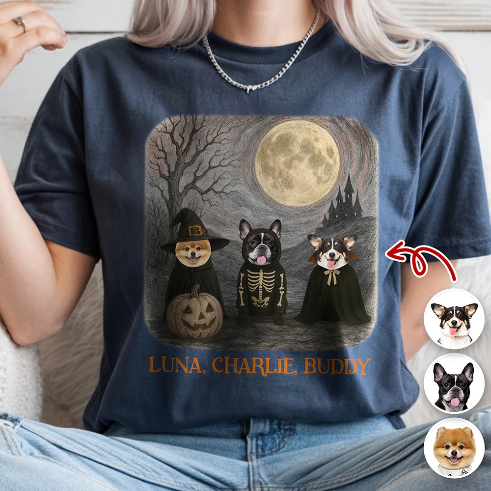 Custom Spooky Cute Dog Halloween Comfort Color Shirt Personalized Dog Lover Gift CH07 899624 - Image 3