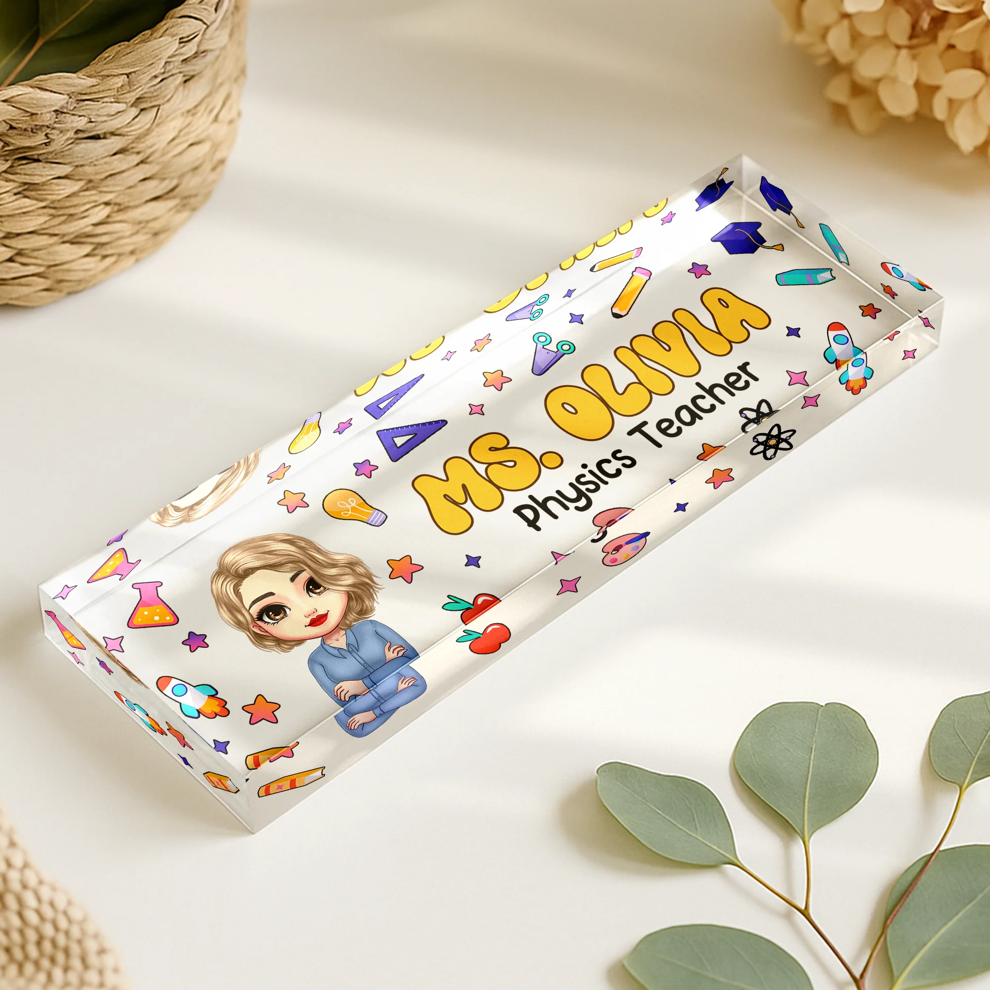 Custom Teacher Name Desk Name Plate Back To School Gift For Teacher CH07 896204 - Image 3