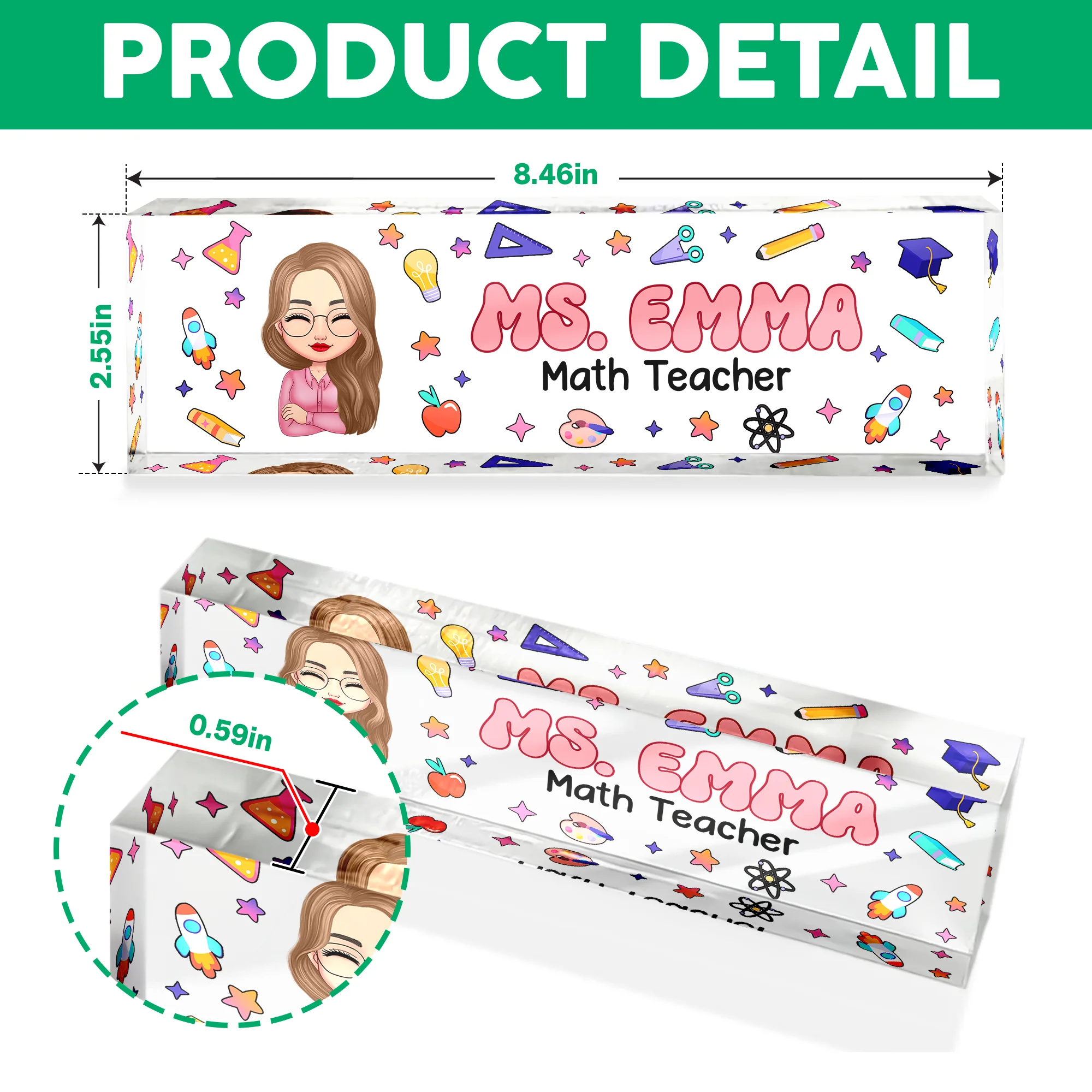 Custom Teacher Name Desk Name Plate Back To School Gift For Teacher CH07 896204 - Image 7