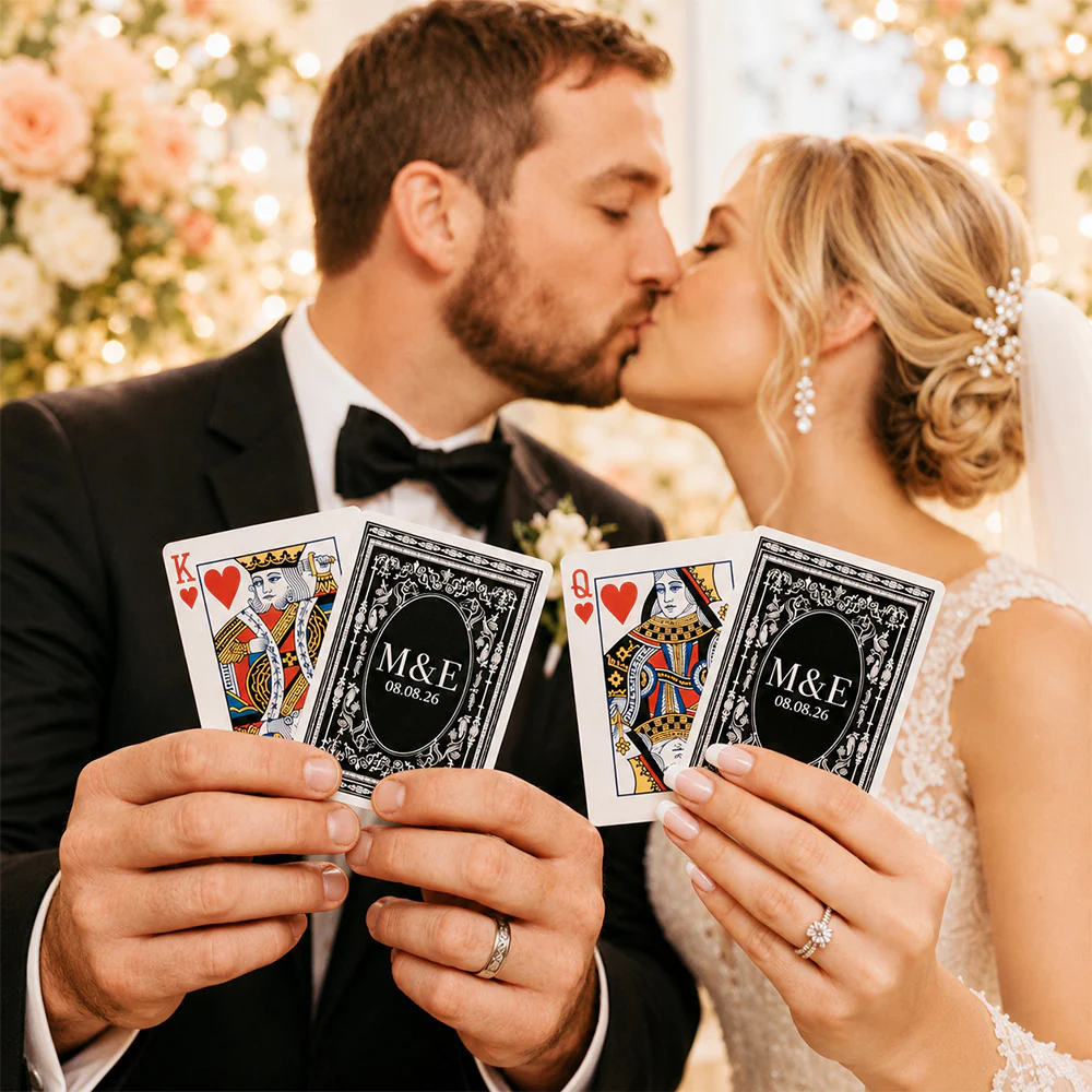Custom Wedding Playing Cards Deck Personalized Wedding Guest Book Alternative, Newlywed Gift CH07 180028 - Image 2