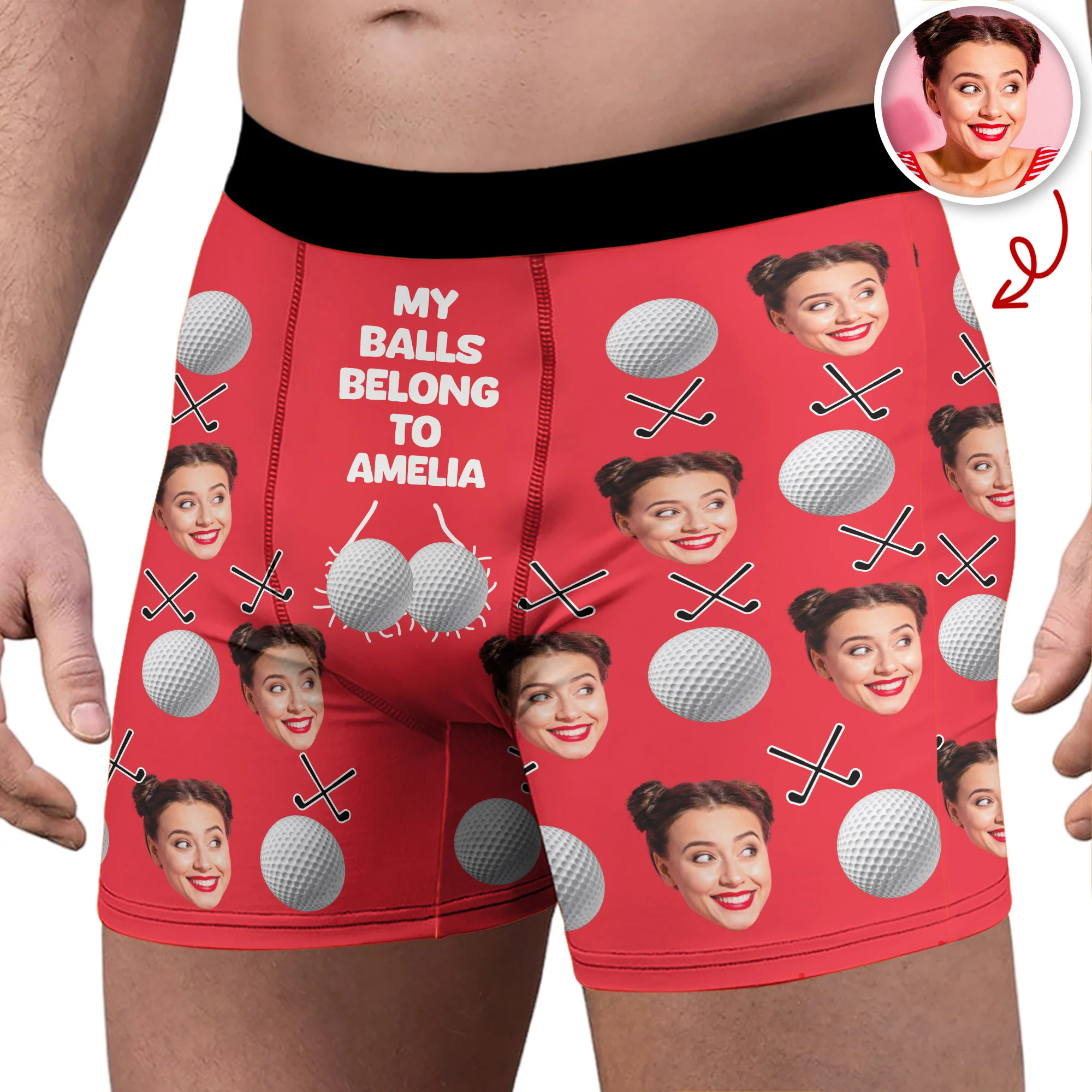 Custom Wife Girlfriend Name My Balls Belong To Her Men's Boxer Briefs Funny Gift For Golf Lovers CH07 895380 - Image 3
