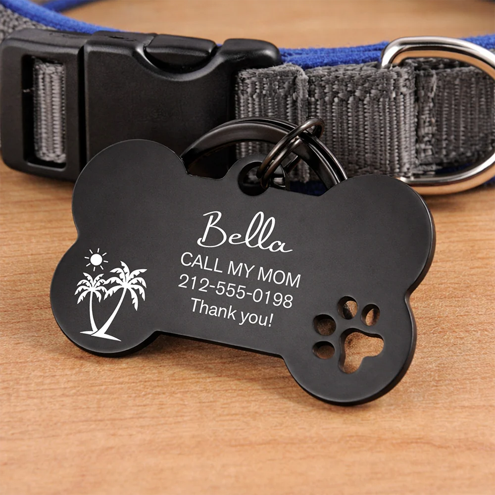 Cute Dog Metal Pet Tag Personalized Pet Name Tag for Dog Cat CH07 911294 - Image 4