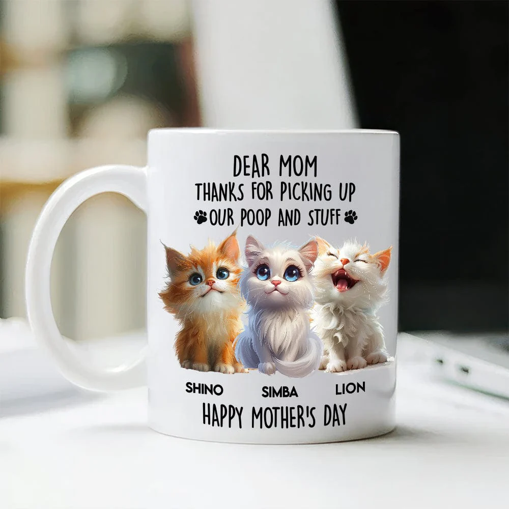 Dad Mom Thanks For Picking Up My Poop And Stuff Personalized White Mug Gift For Cat Lovers CH07 895240 - Image 5