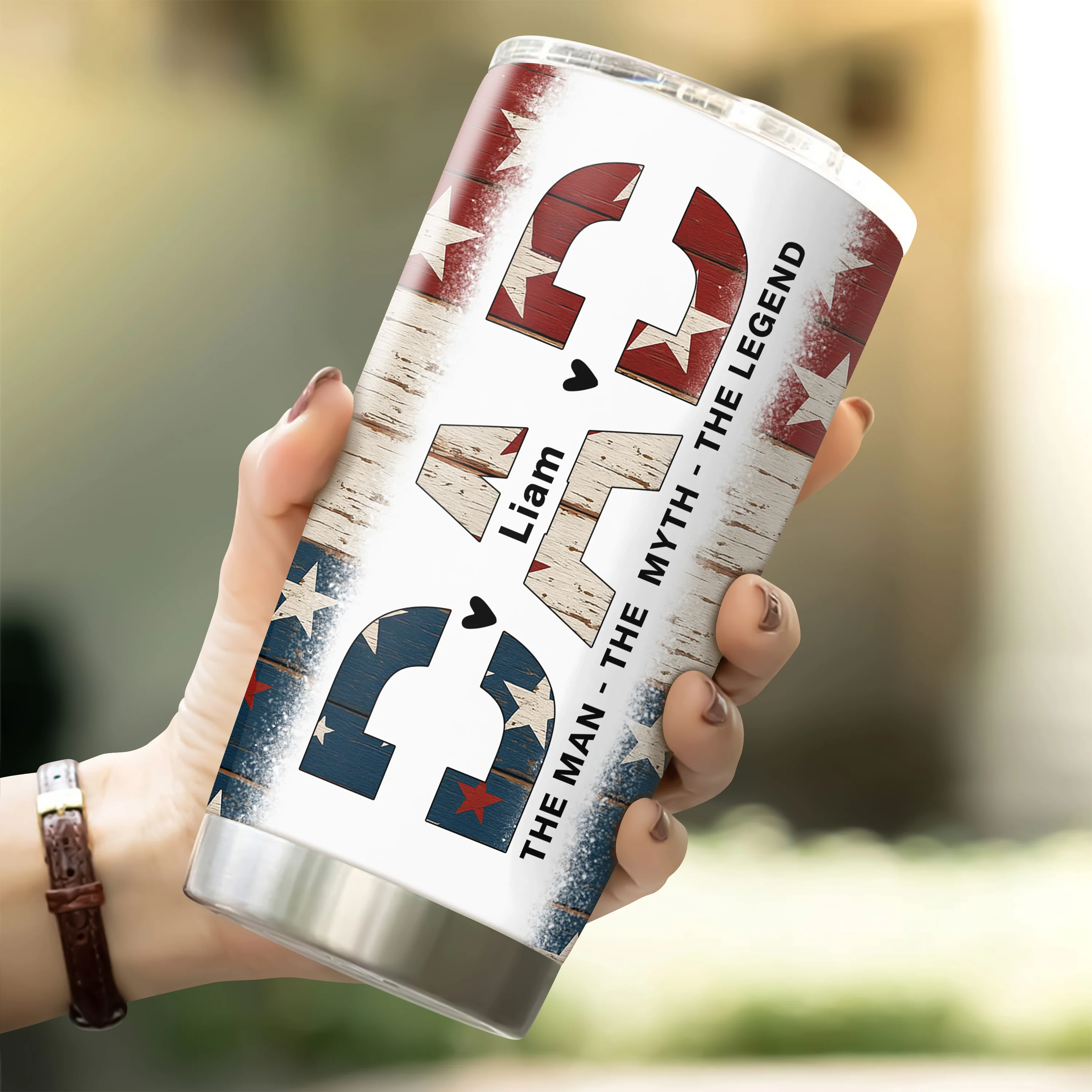 Dad The Man The Myth The Legend - Personalized Fat Tumbler For America Dad Grandpa CH07 895912 - Image 2