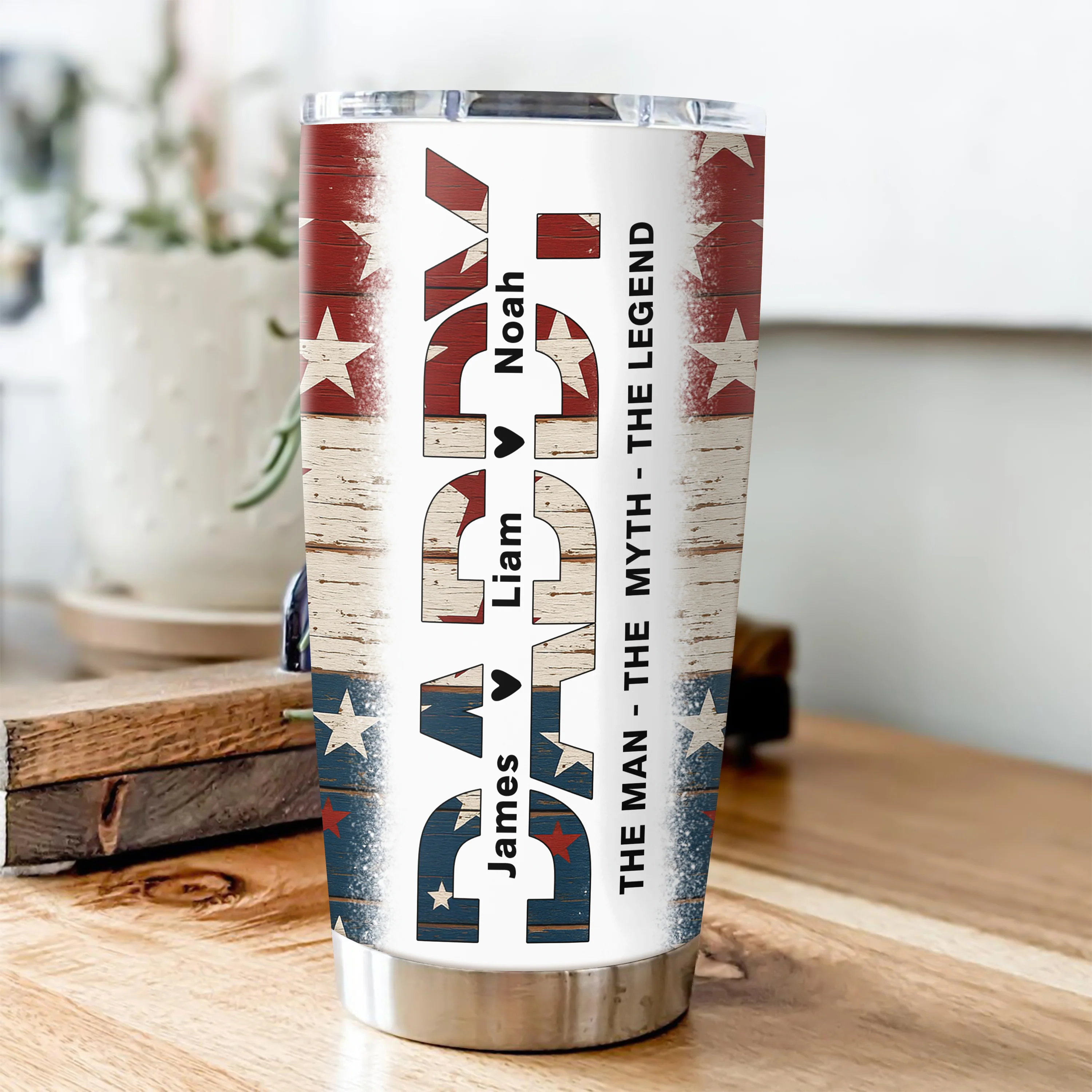 Dad The Man The Myth The Legend - Personalized Fat Tumbler For America Dad Grandpa CH07 895912 - Image 3