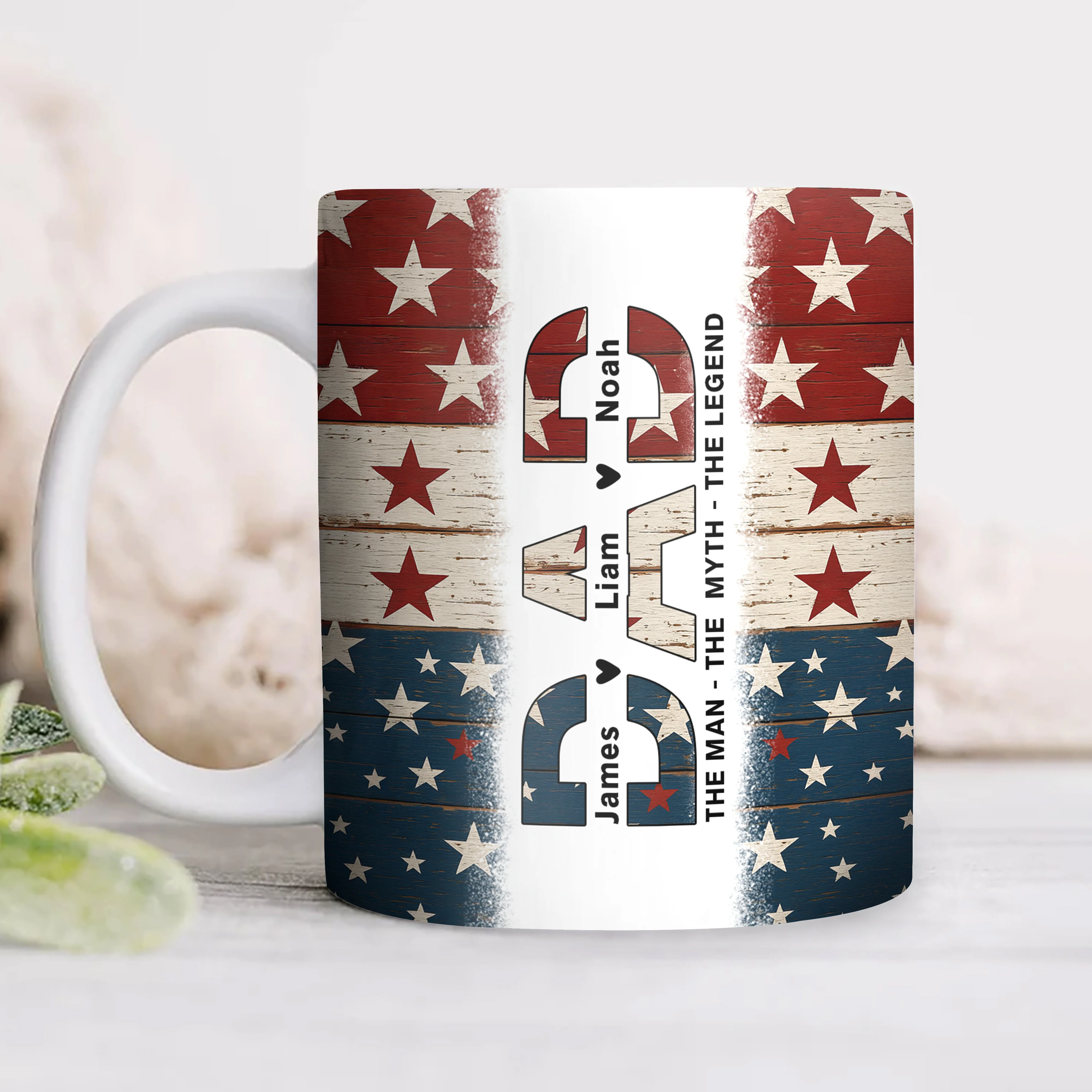 Dad The Man The Myth The Legend - Personalized Mug For America Dad Grandpa CH07 895990 - Image 3