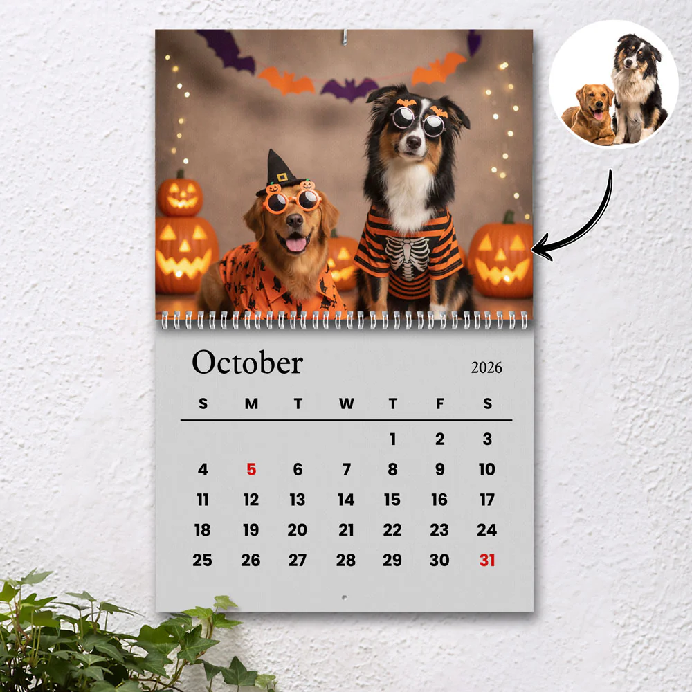 Dog Calendar 2026 Wall Calendar Custom Dog Photo Funny Style Wall Calendar CH07 895382 - Image 2