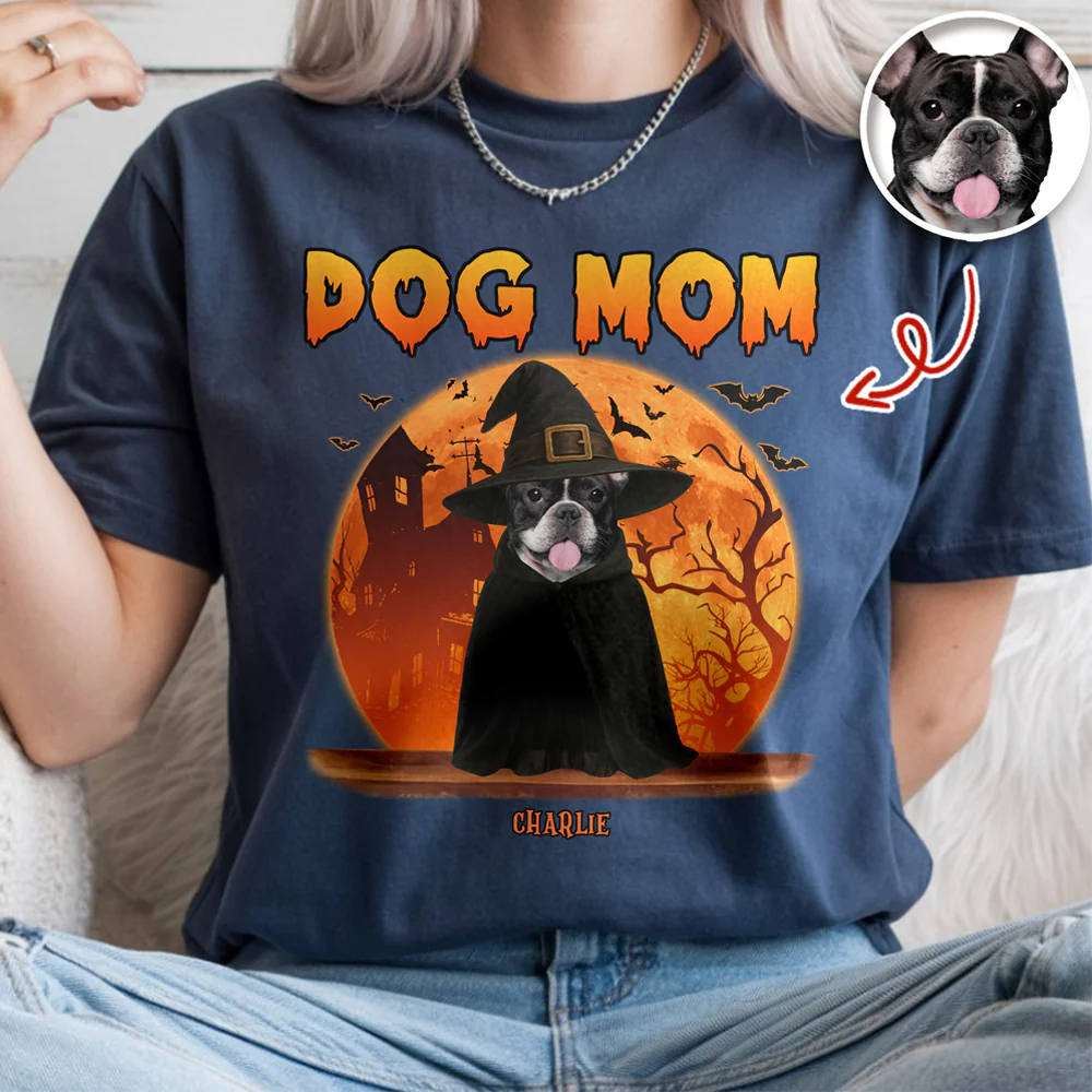 Dog Dad Dog Mom Dark Night - Custom Dog Halloween Photo Comfort Color Shirt Gift For Dog Lovers CH07 899436 - Image 7