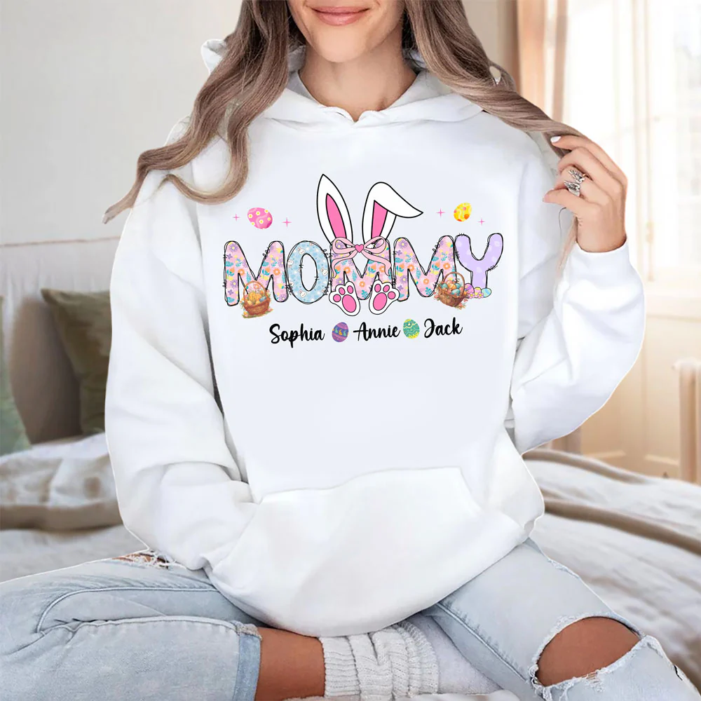Easter Bunny Coquette Bow Gift For Family Custom Grandma And Kids Bright Shirt CH07 895354 - Image 6