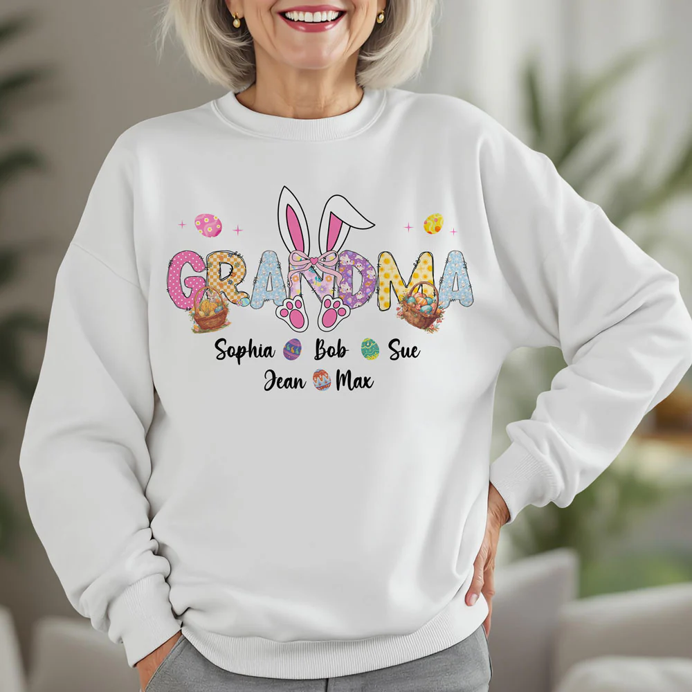 Easter Bunny Coquette Bow Gift For Family Custom Grandma And Kids Bright Shirt CH07 895354 - Image 9