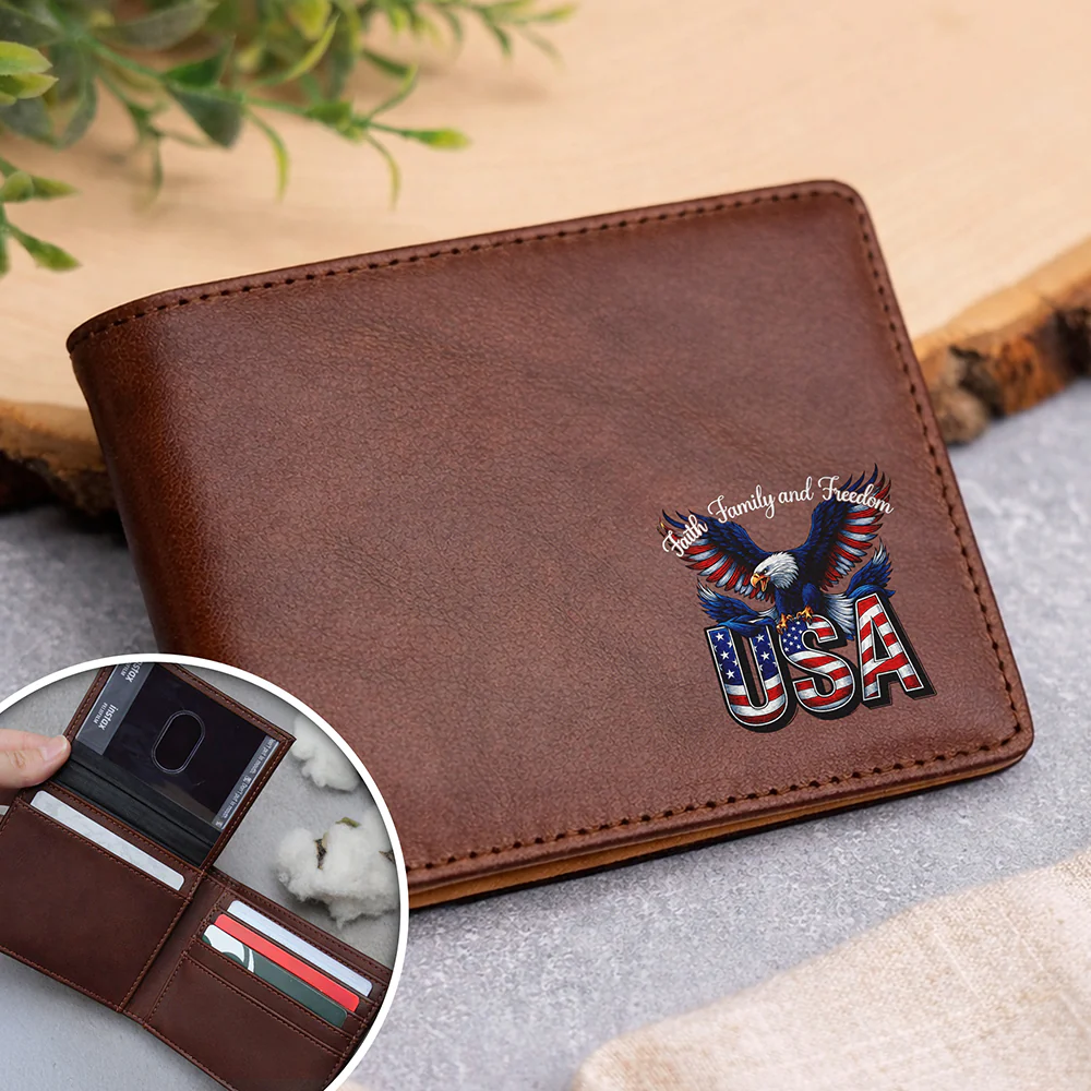 Faith, Family & Freedom 250 Years America Printed Leather Wallet Gift For Him CH07 910306 - Image 3