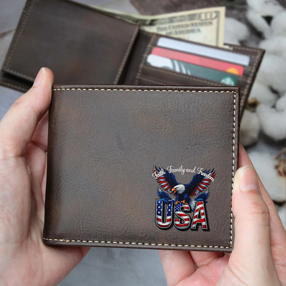 Faith, Family & Freedom 250 Years America Printed Leather Wallet Gift For Him CH07 910306 - Image 4