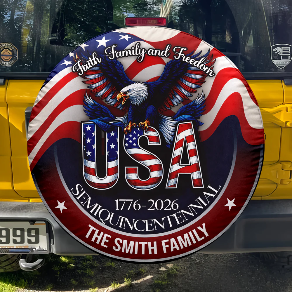 Faith, Family & Freedom 250 Years America Tire Cover Patriotic Decor Gift CH07 910286 - Image 2