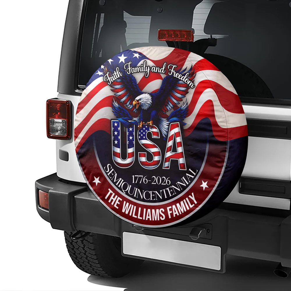 Faith, Family & Freedom 250 Years America Tire Cover Patriotic Decor Gift CH07 910286 - Image 3
