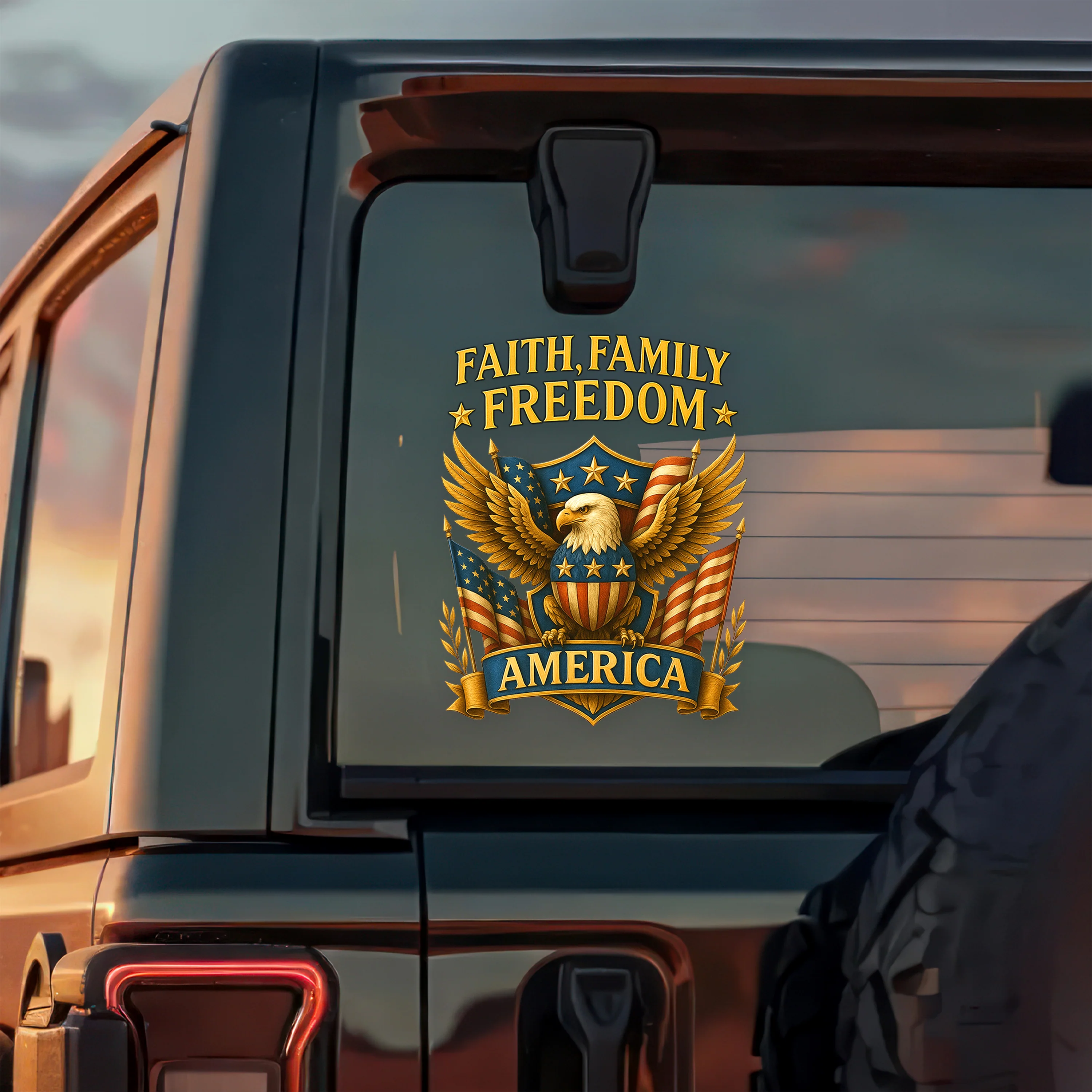 Faith, Family & Freedom America 250th Anniversary Car Window Decal Sticker CH07 896552 - Image 2