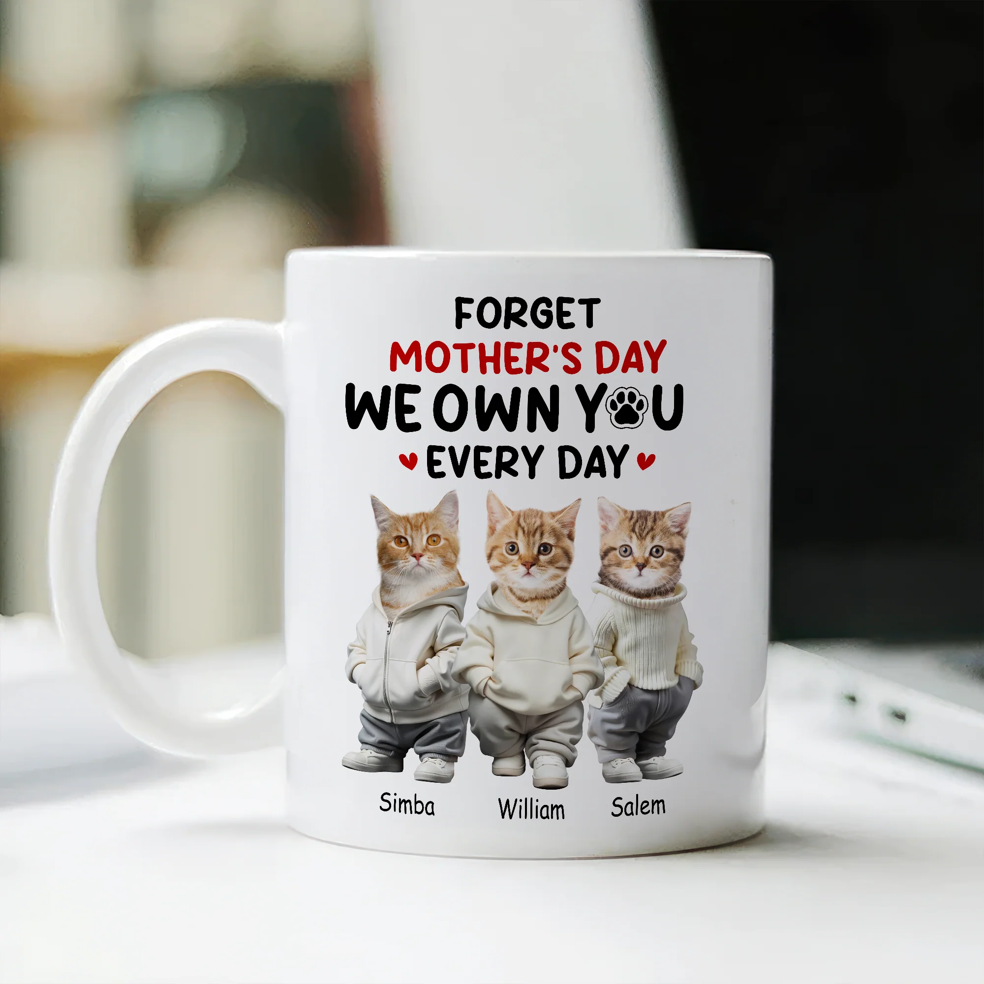 Custom Photo Forget Mother's Day We Own You Everyday Personalized White Mug Funny Gift For Dog Lovers Cat Lovers CH07 895266 - Image 3