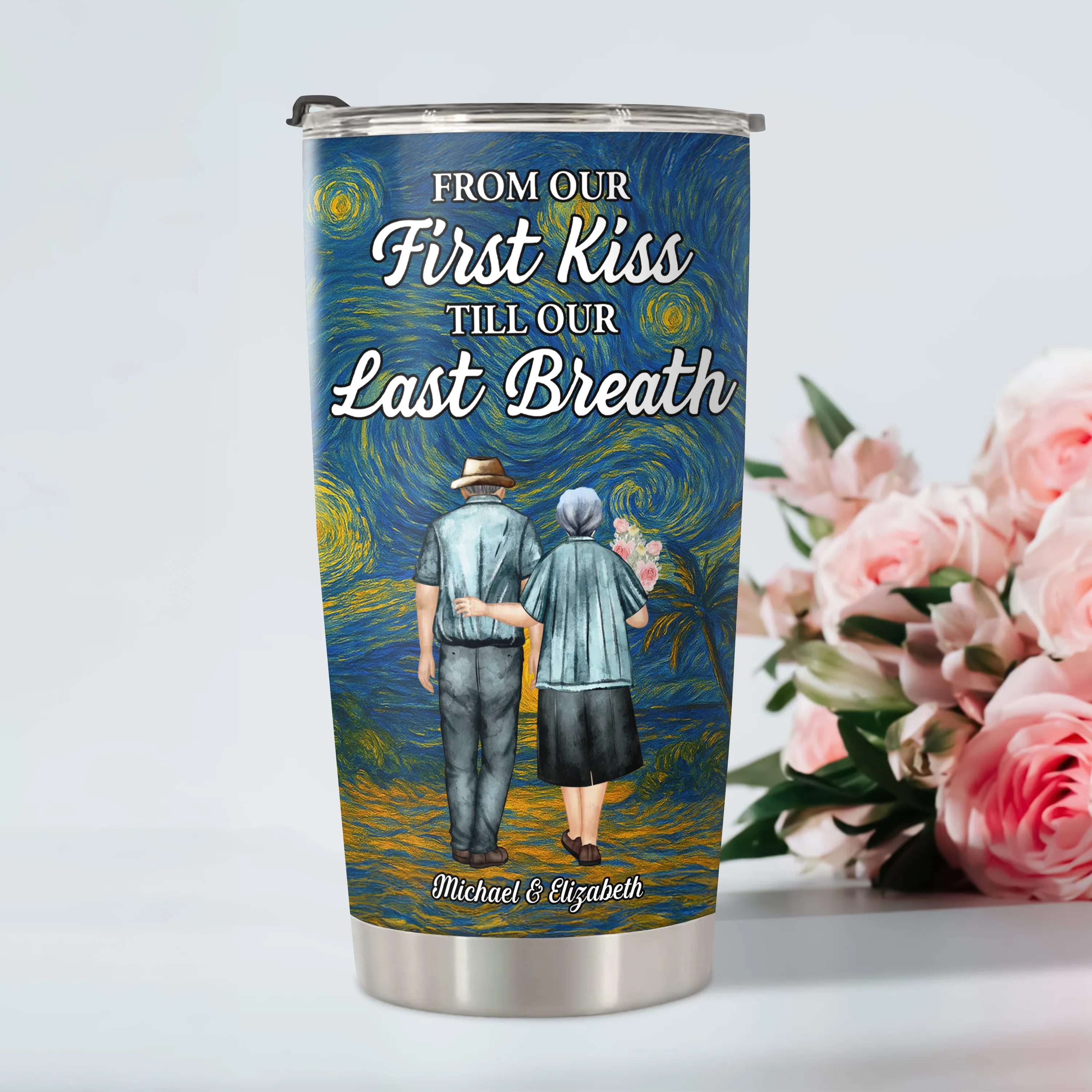 From Our First Kiss Till Our Last Breath - Personalized Old Couple Fat Tumbler CH07 896510 - Image 5
