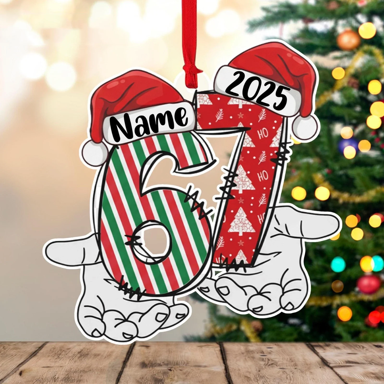 Funny Teen Six Seven Acrylic Ornament 67 Christmas Ornament Gift CH07 899226