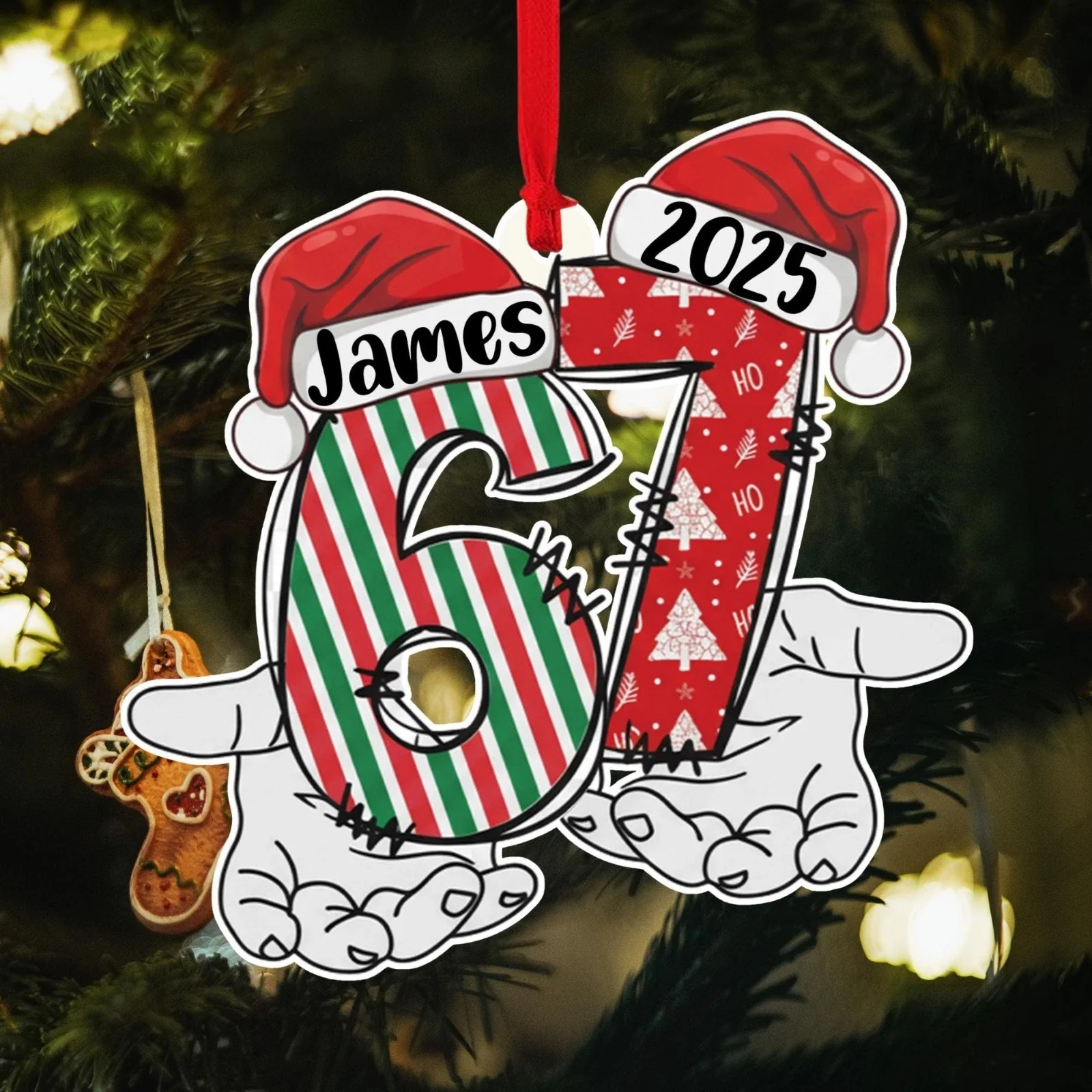 Funny Teen Six Seven Acrylic Ornament 67 Christmas Ornament Gift CH07 899226 - Image 3