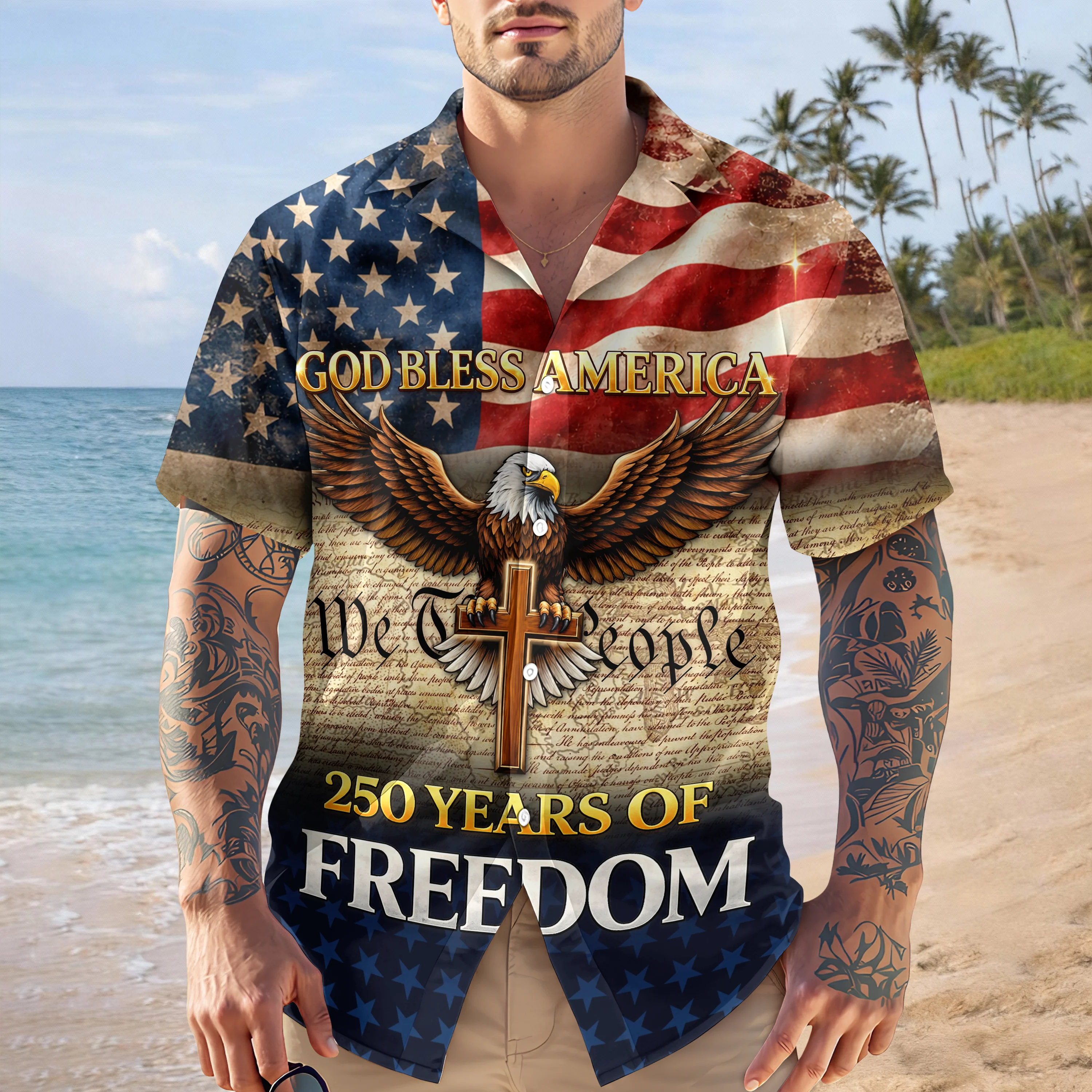 250 Years of Freedom - God Bless America Hawaii Shirt CH07 910492 - Image 2
