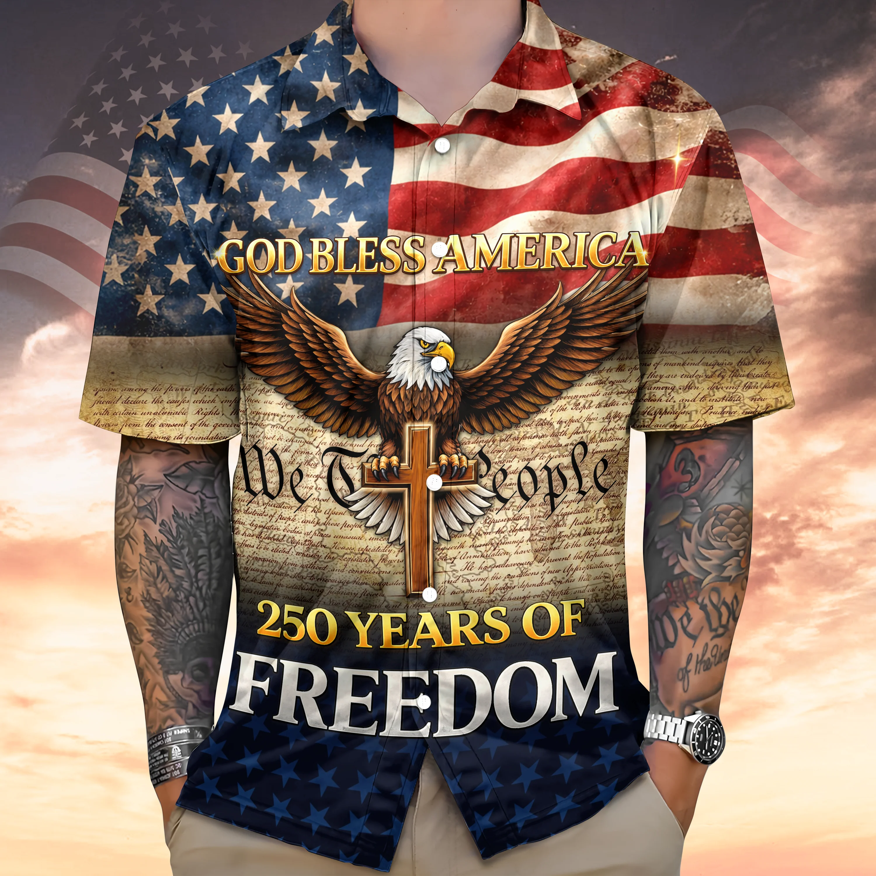 250 Years of Freedom - God Bless America Hawaii Shirt CH07 910492 - Image 4