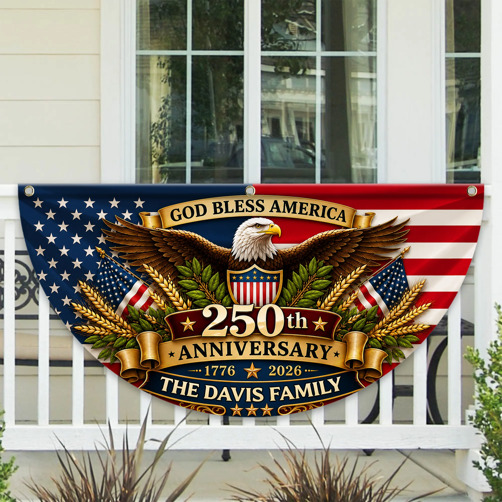 God Bless America Custom Family Name USA 250th Anniversary Fan Flag CH07 911850 - Image 6