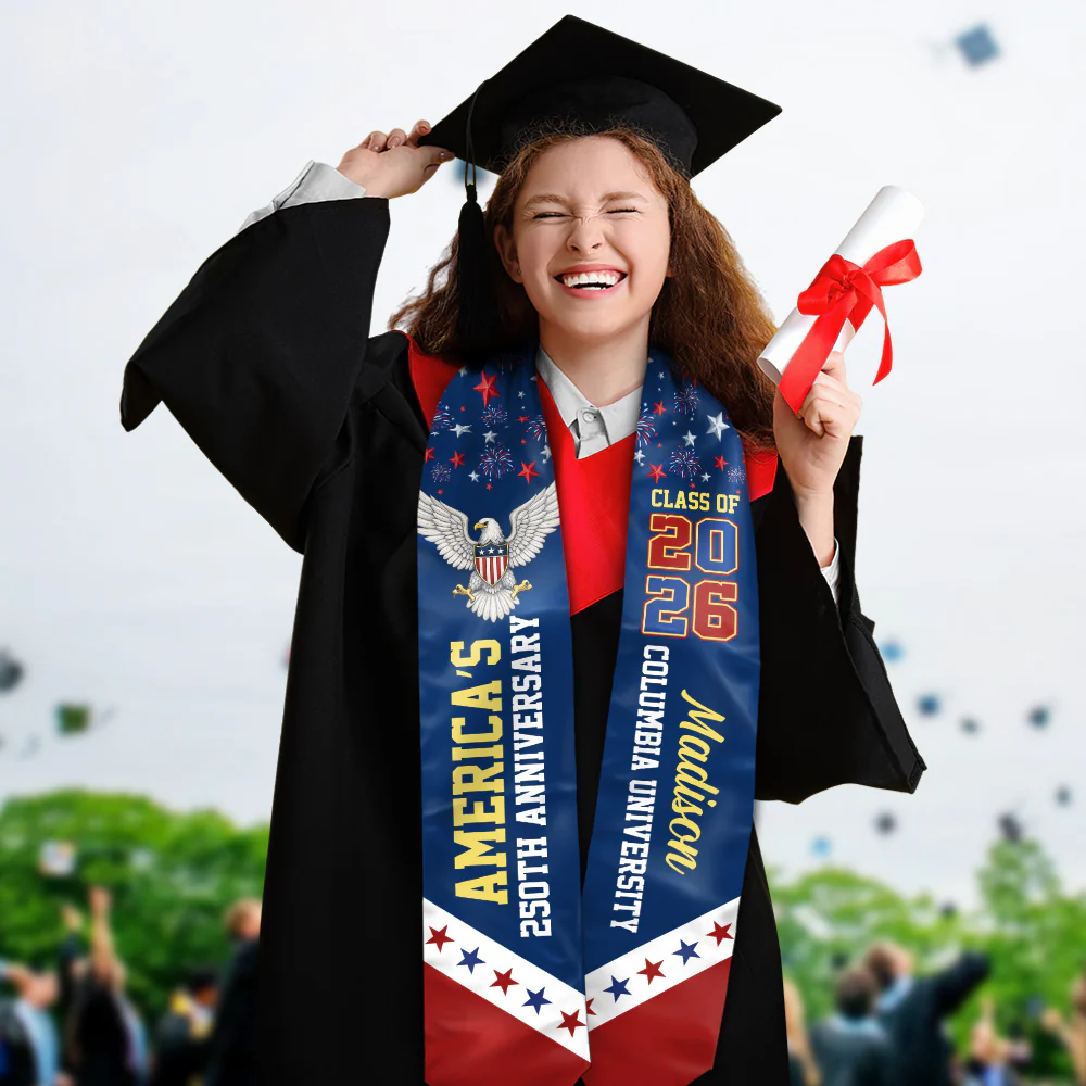 Graduating in America’s 250th Anniversary Stoles Personalized Class of 2026 Sash CH07 910316 - Image 3