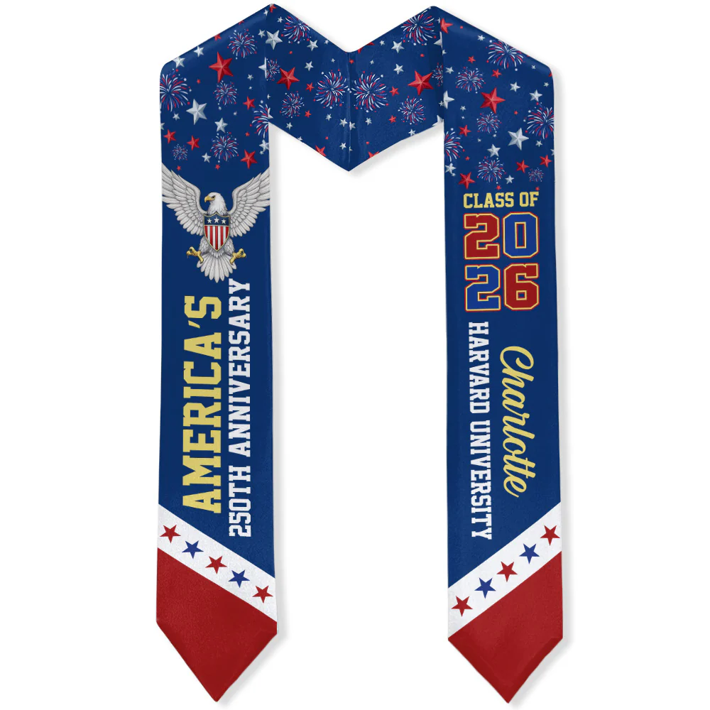 Graduating in America’s 250th Anniversary Stoles Personalized Class of 2026 Sash CH07 910316 - Image 4