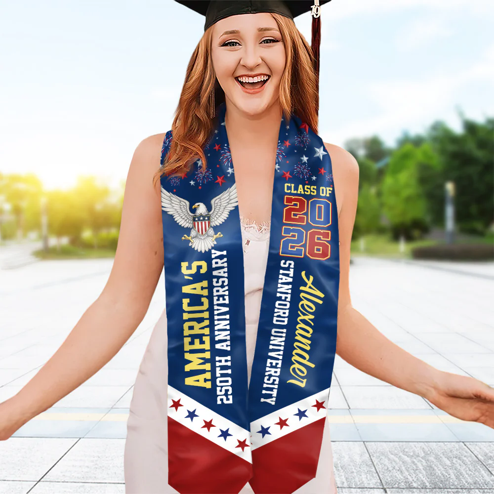 Graduating in America’s 250th Anniversary Stoles Personalized Class of 2026 Sash CH07 910316 - Image 6