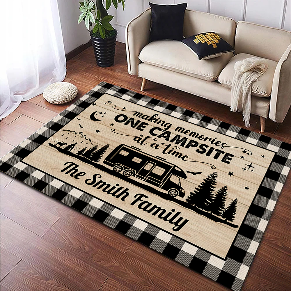 Happy Campers Personalized Caro Style Camping Patio Rug For Camping Lovers CH07 896194 - Image 6
