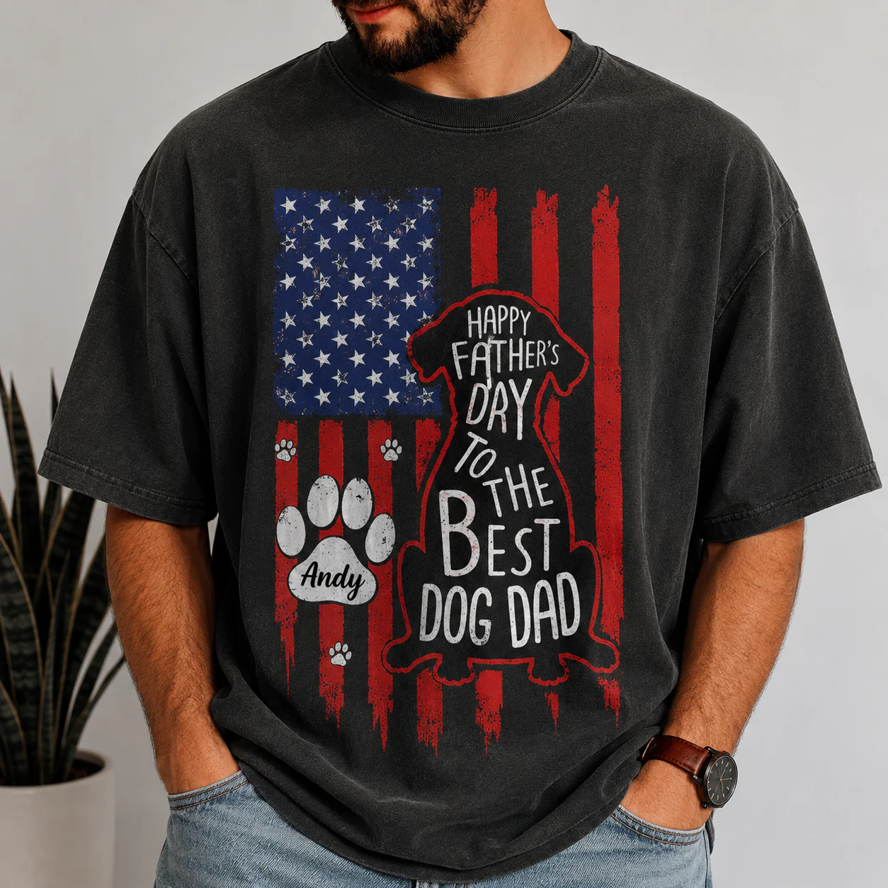 Happy Father's Day To Best Dog Dad Flag Comfort Shirt CH07 911776 - Image 2