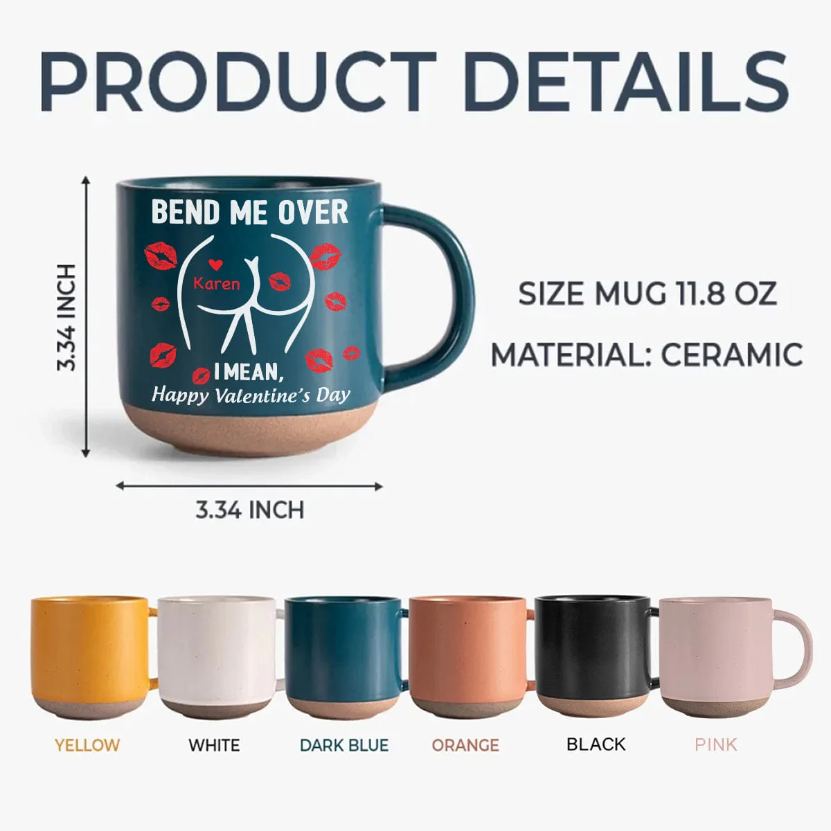 Happy Valentine’s Day Personalized Pottery Mug Funny Gift For Boyfriend Husband CH07 895216 - Image 7