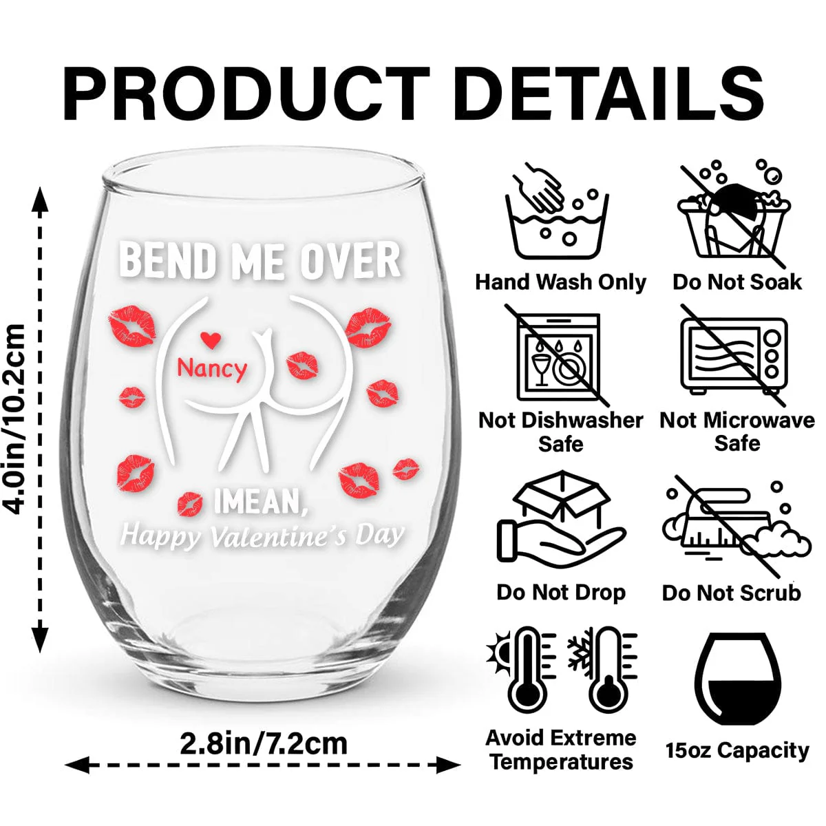Happy Valentine’s Day Personalized Wine Glass Funny Gift For Boyfriend Husband CH07 895214 - Image 7