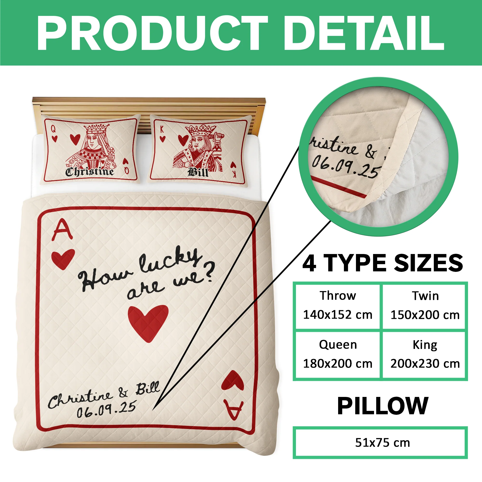 How Lucky Are We Custom Couple Name Bedding Set Valentine Gift Anniversary Gift For Couple CH07 899846 - Image 8