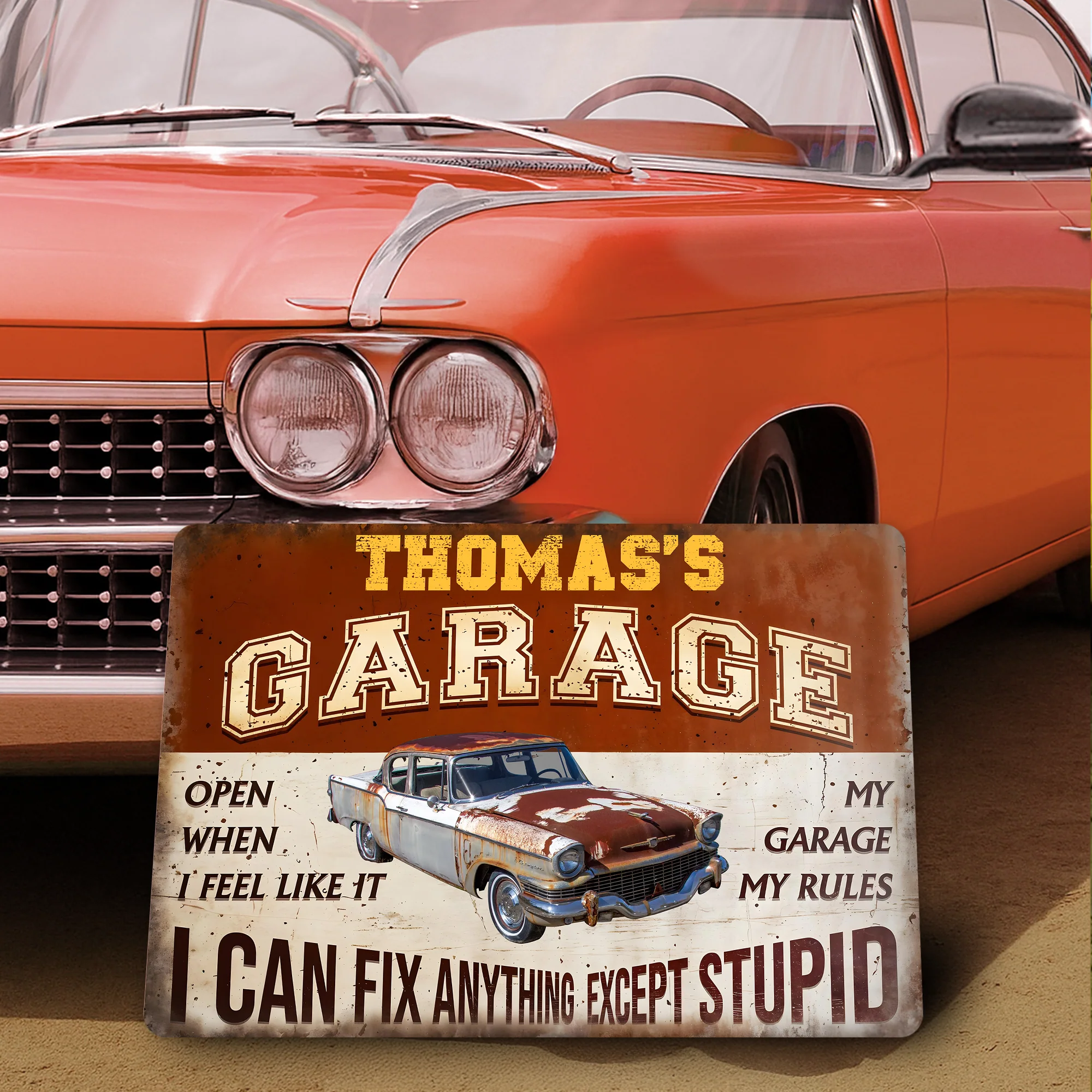 I Can Fix Anything Customized Classic Metal Signs Custom Garage Sign Gift for Dad Grandpa CH07 896224 - Image 2